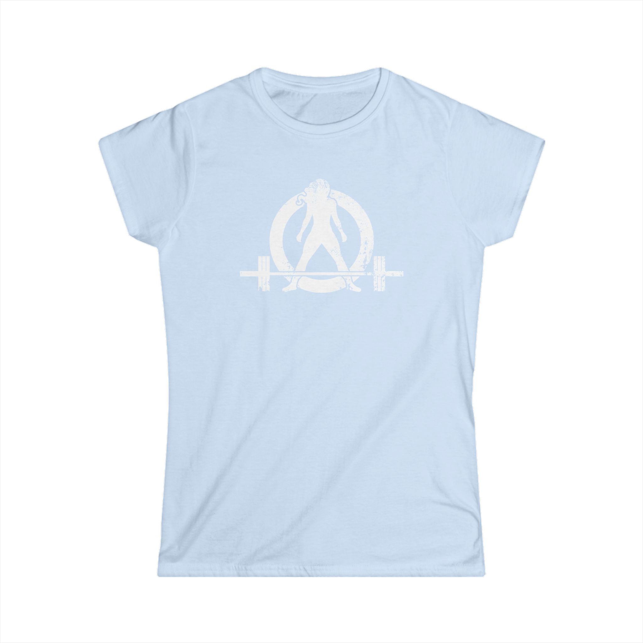 I DON'T WANT TO LOOK SKINNY I WANT TO LOOK LIKE I CAN KICK YOUR ASS - Women's Softstyle Tee - Distressed White Logo