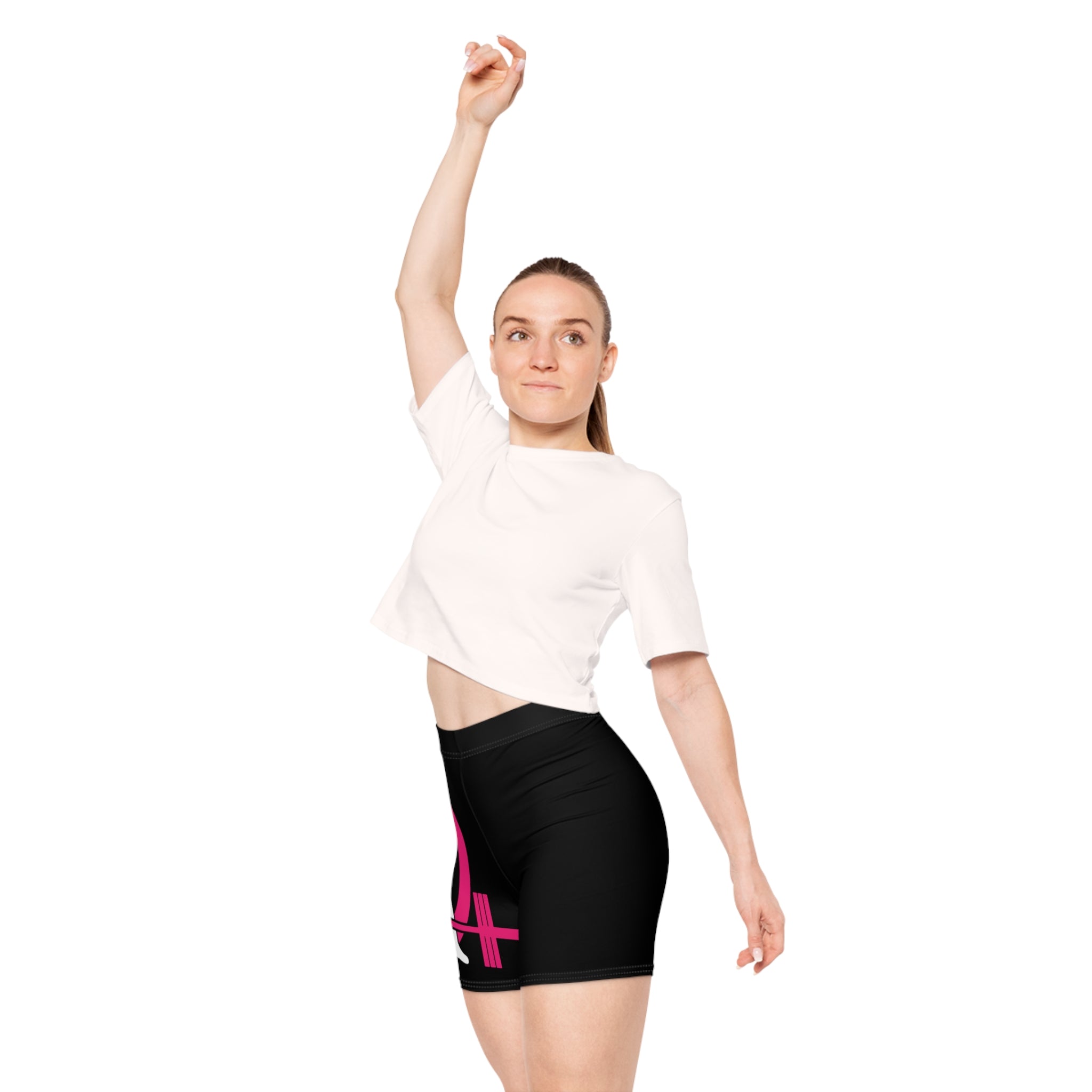 Women's Biker Shorts - Black with Classic Logo