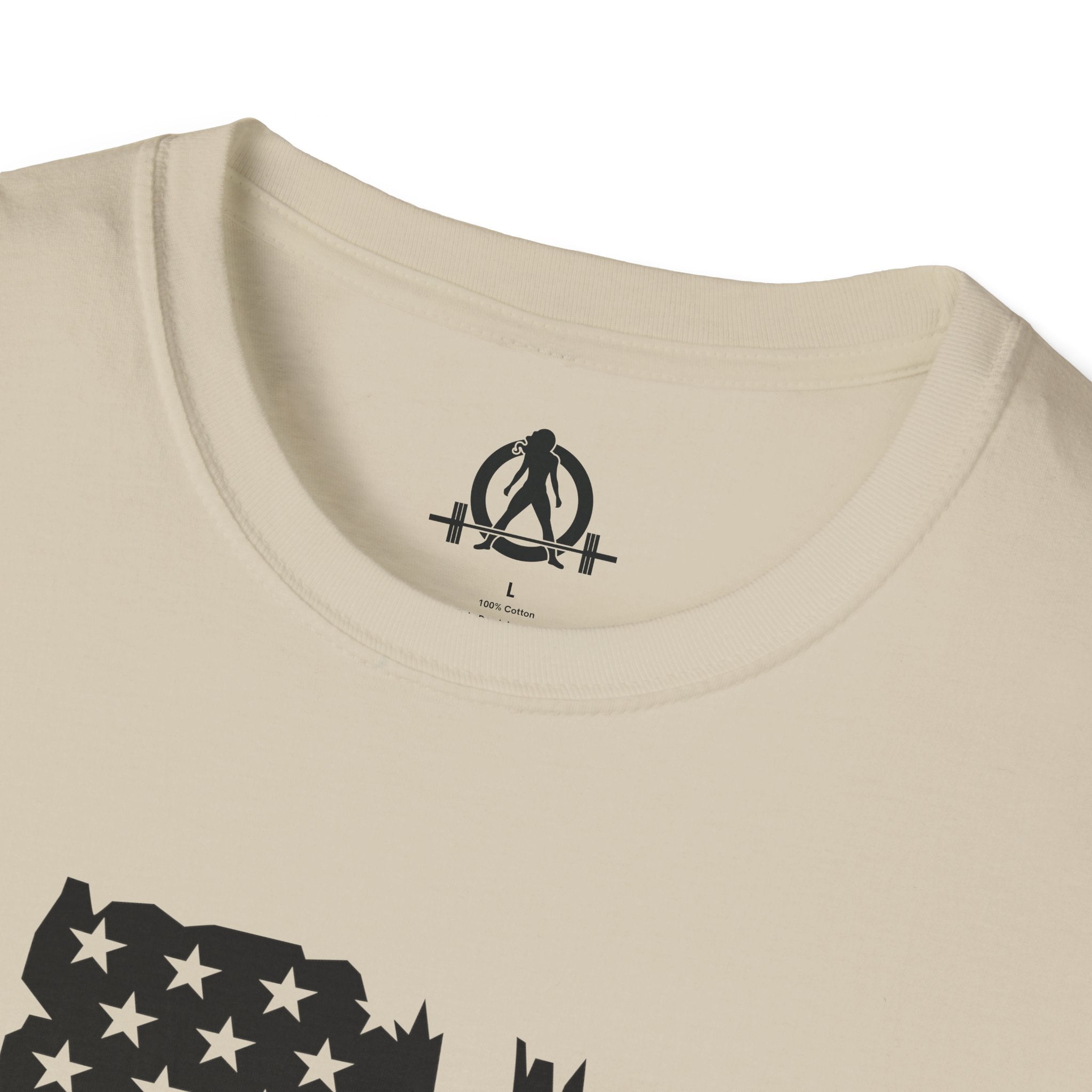 USA Barbell  - Unisex Softstyle T-Shirt - Black Logo - Plain Back