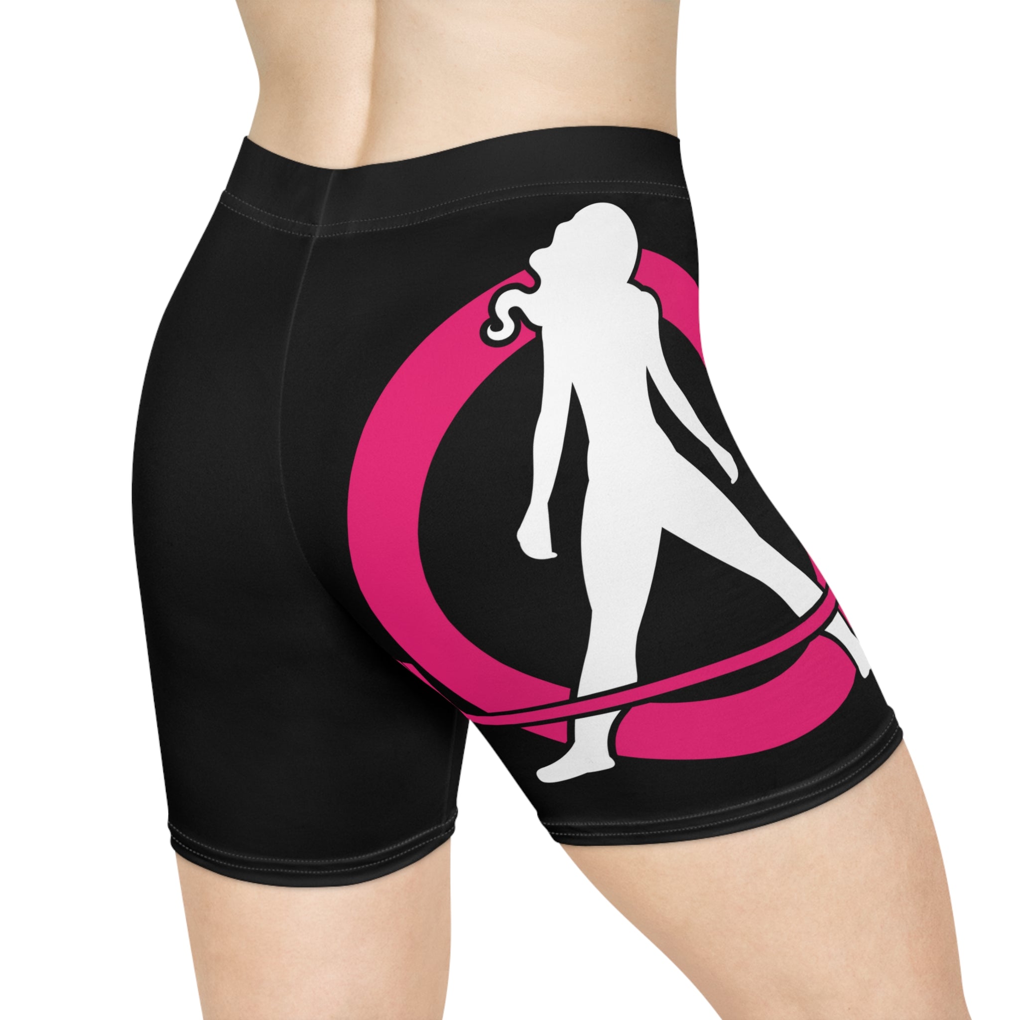 Women's Biker Shorts - Black with Classic Logo