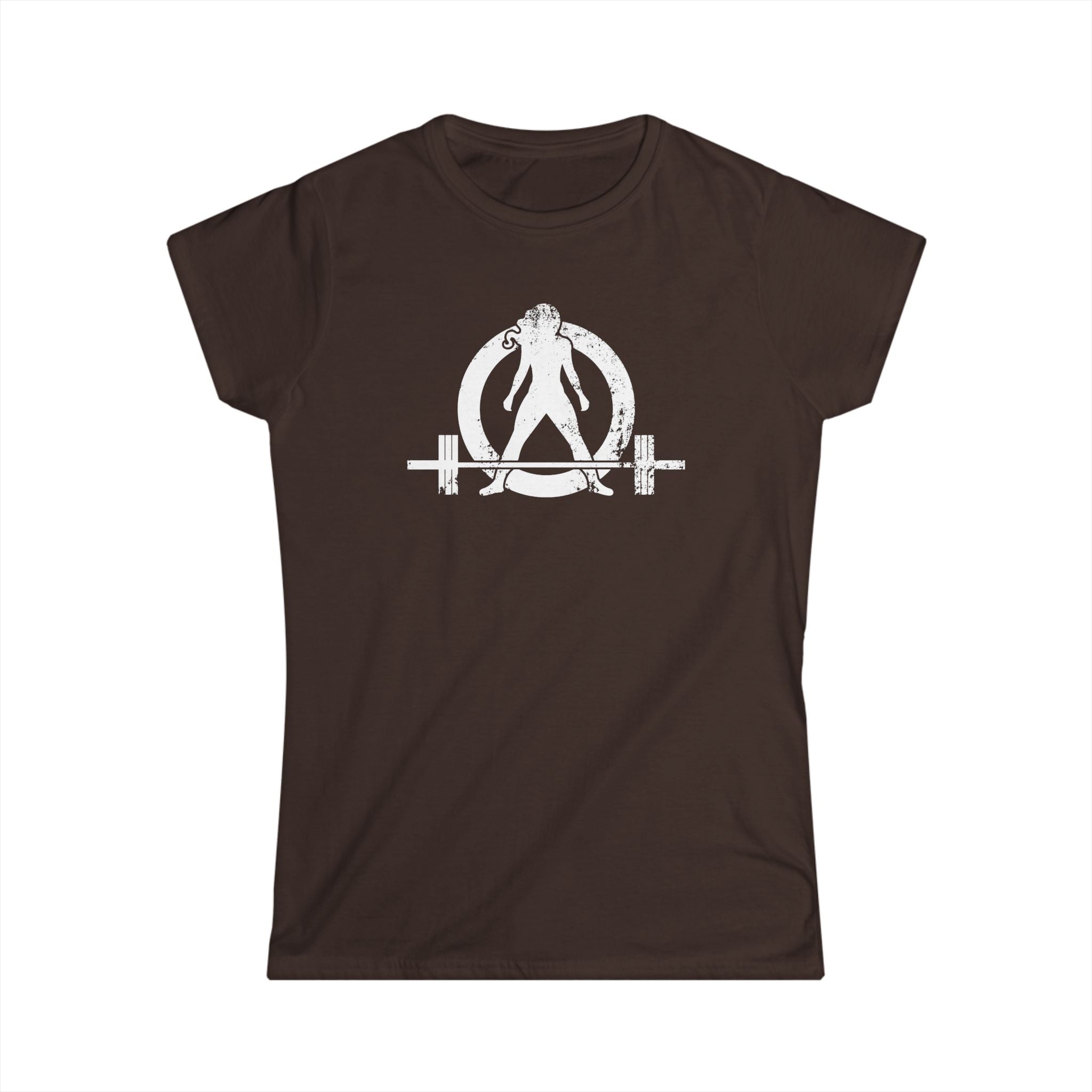 I DON'T WANT TO LOOK SKINNY I WANT TO LOOK LIKE I CAN KICK YOUR ASS - Women's Softstyle Tee - Distressed White Logo