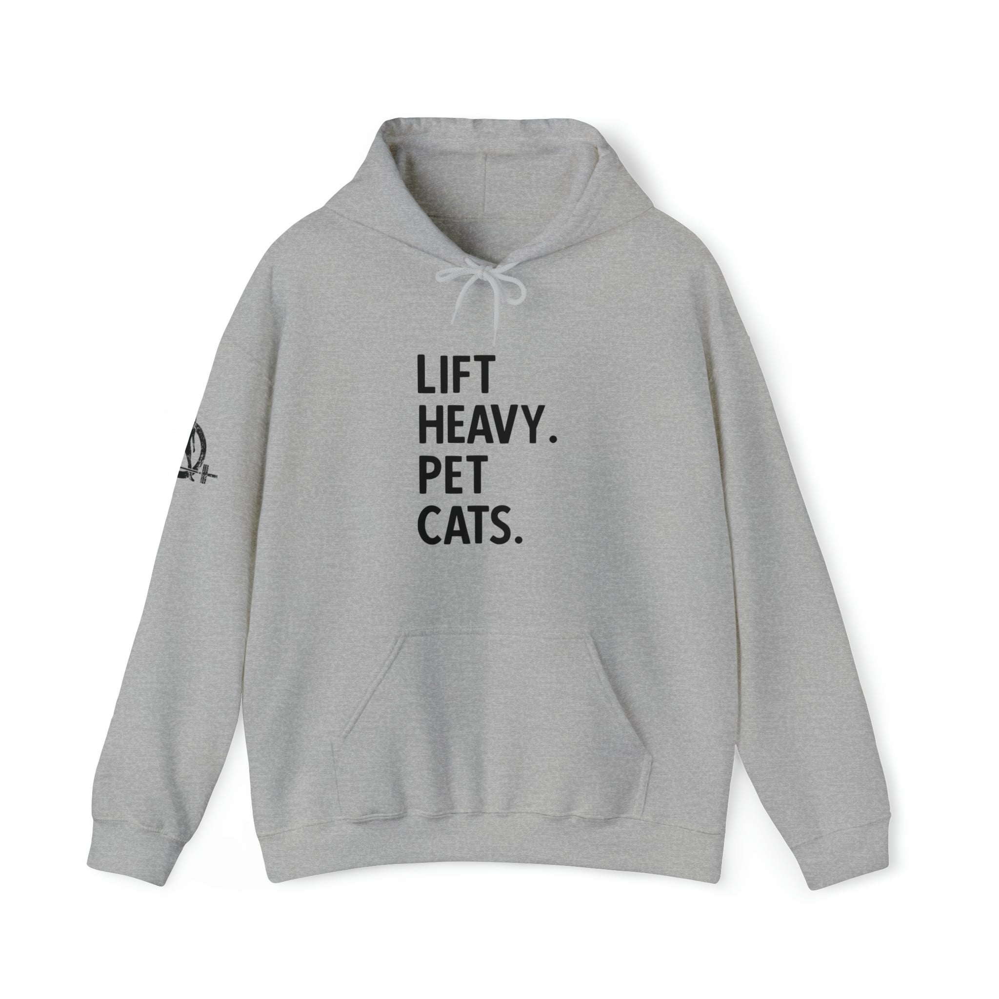 Lift Heavy Pet Cats - Unisex Heavy Blend Hooded Sweatshirt - Black Logo