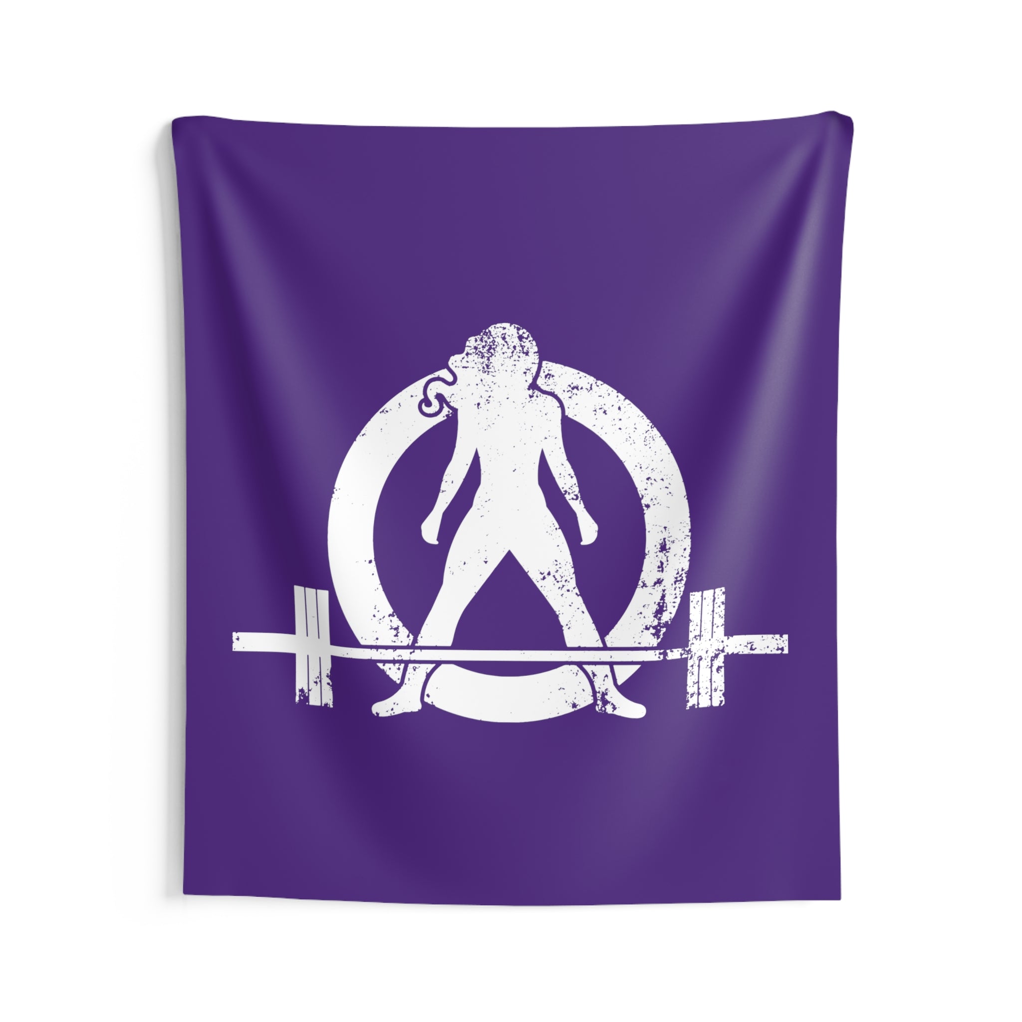 Indoor Wall Tapestries - Purple - White Distressed Logo