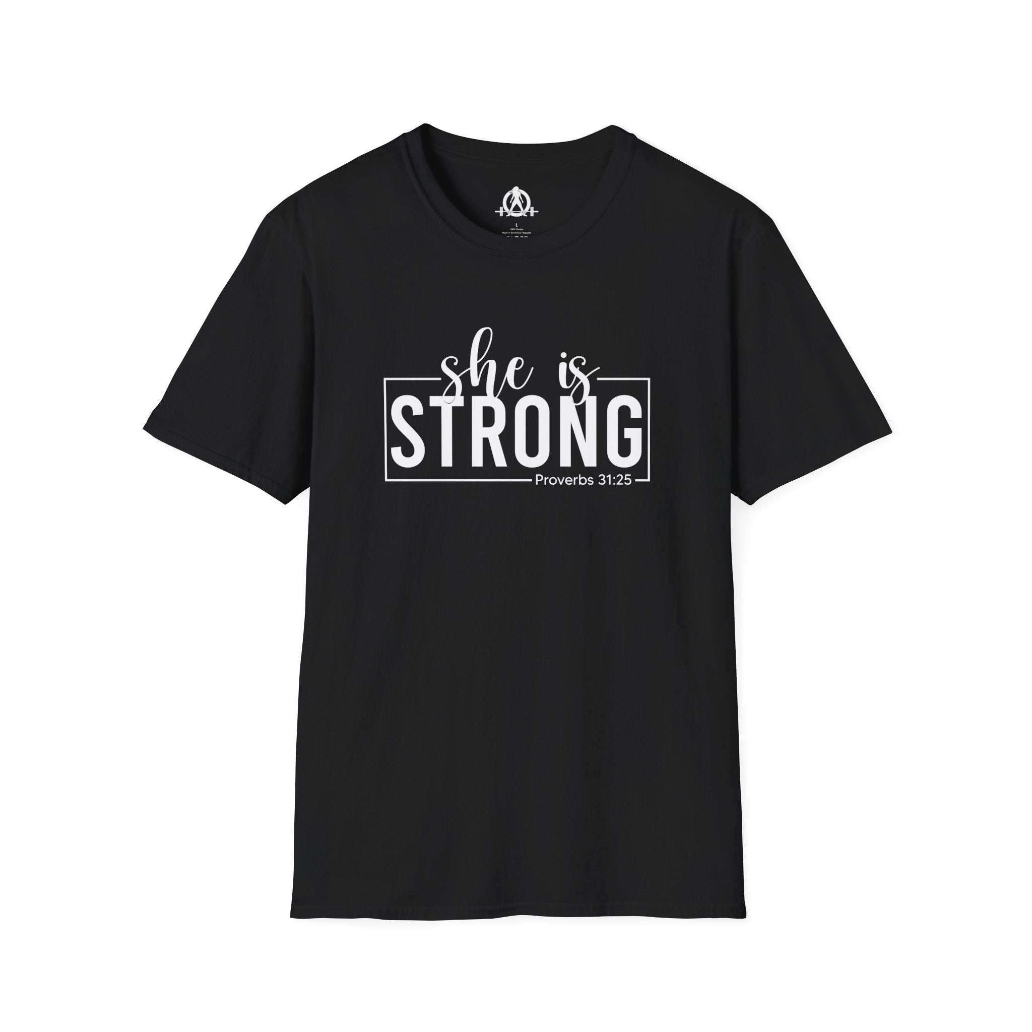 She Is STRONG - Unisex Softstyle T-Shirt - Front White Print