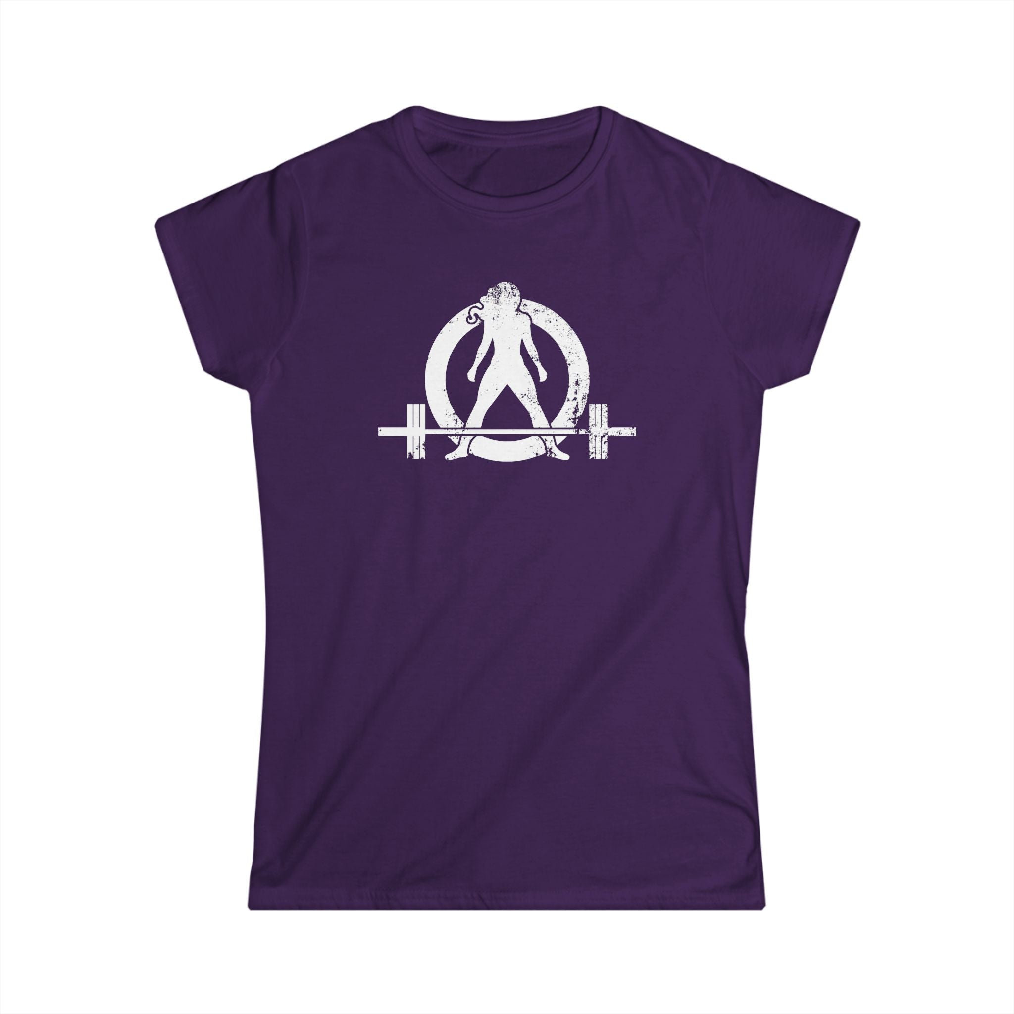 I DON'T WANT TO LOOK SKINNY I WANT TO LOOK LIKE I CAN KICK YOUR ASS - Women's Softstyle Tee - Distressed White Logo