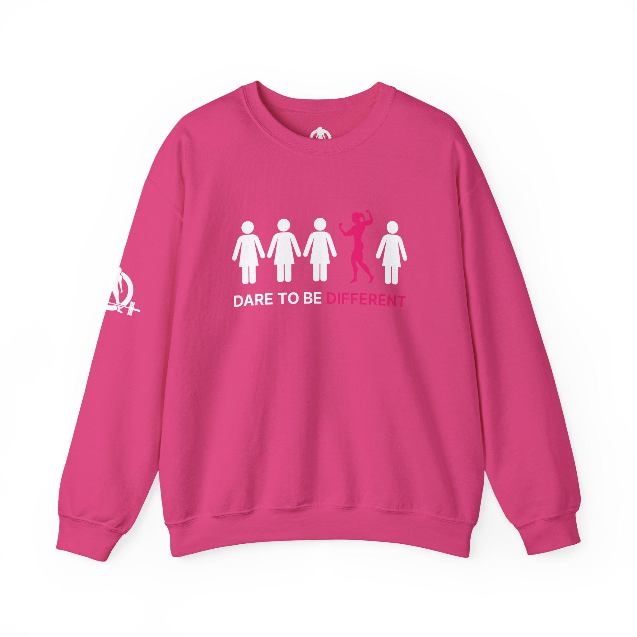 Dare To Be Different - Flex - Unisex Heavy Blend™ Crewneck Sweatshirt - Front  Logo Plain Back
