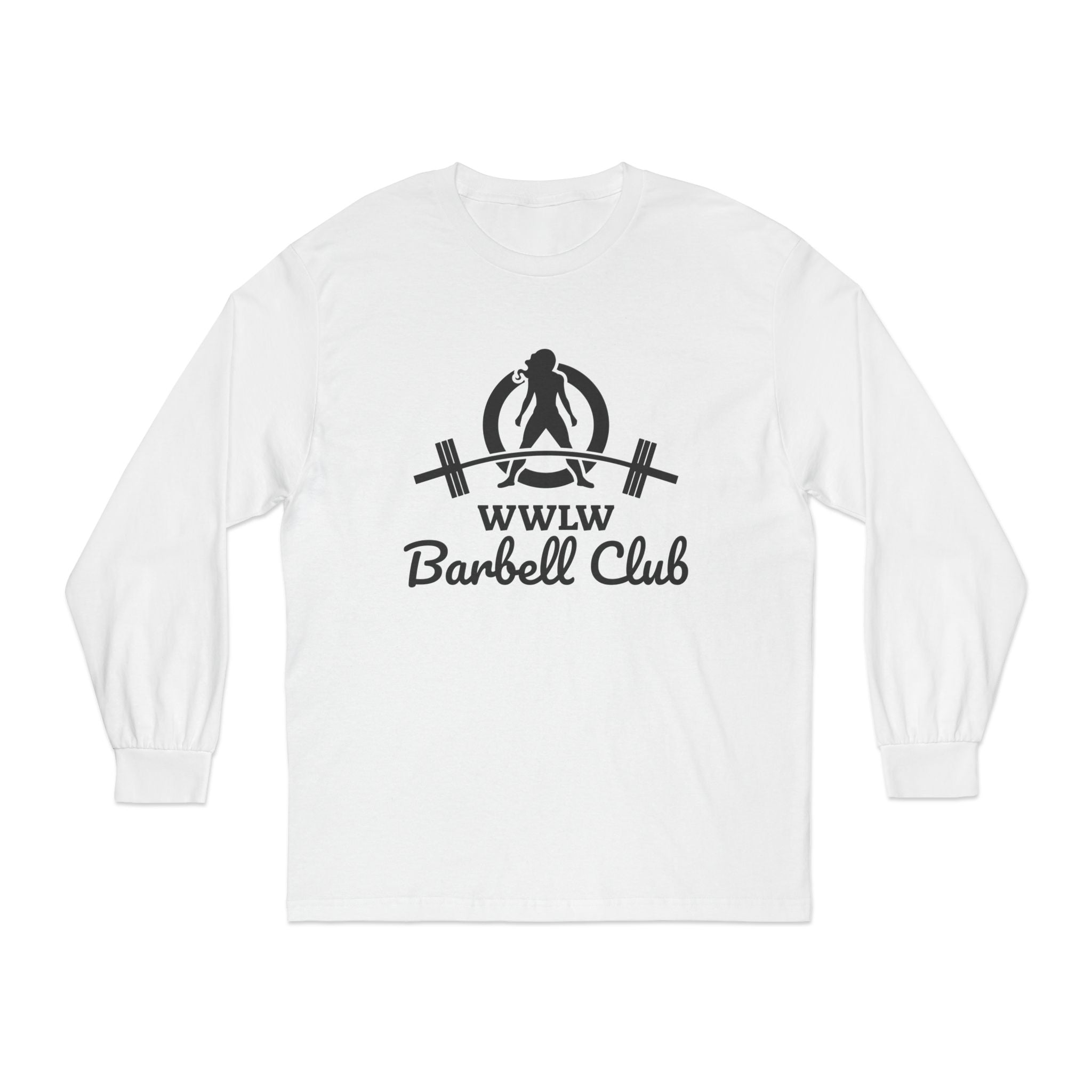 WWLW Barbell Club - Unisex Long Sleeve T-Shirt - Black Logo
