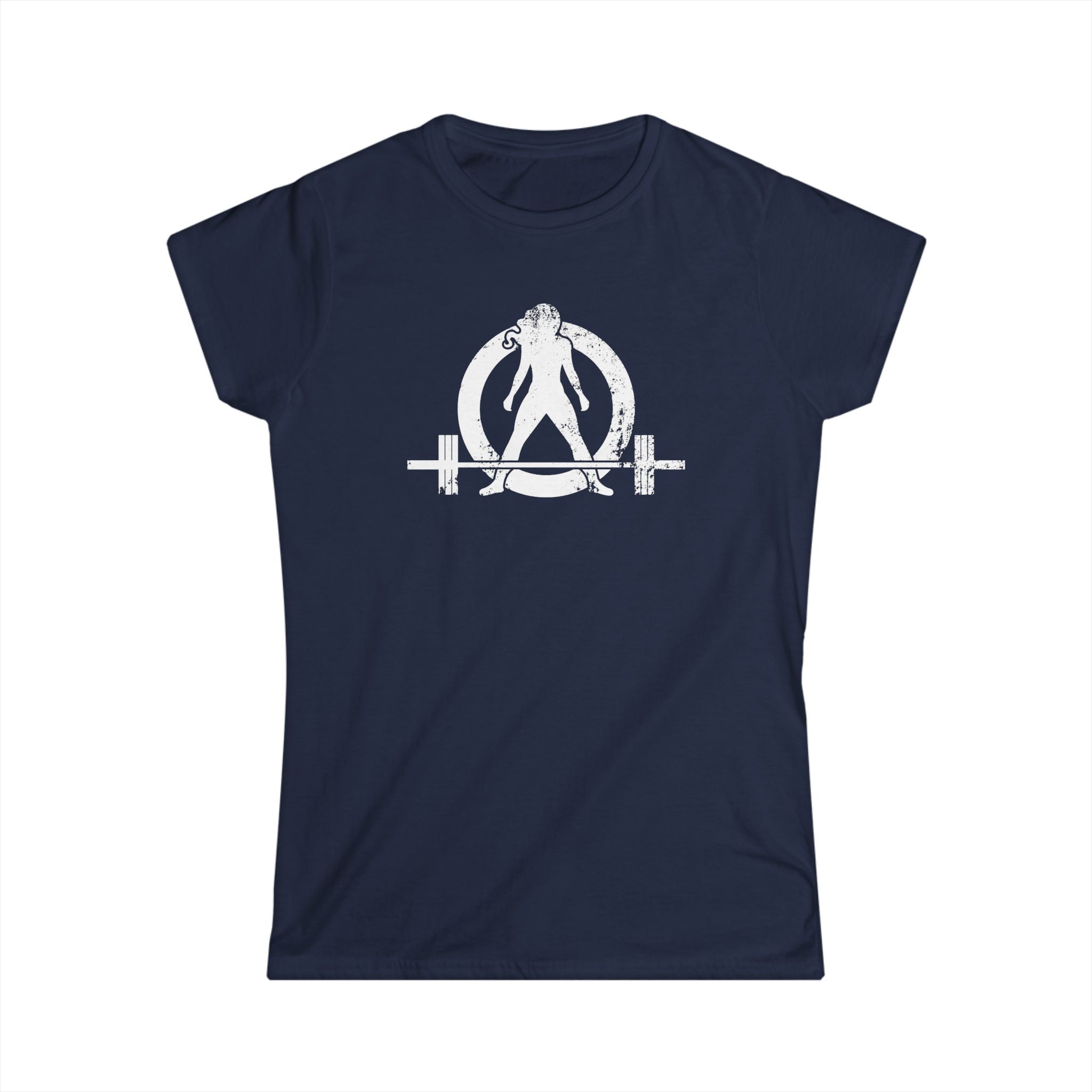 I DON'T WANT TO LOOK SKINNY I WANT TO LOOK LIKE I CAN KICK YOUR ASS - Women's Softstyle Tee - Distressed White Logo