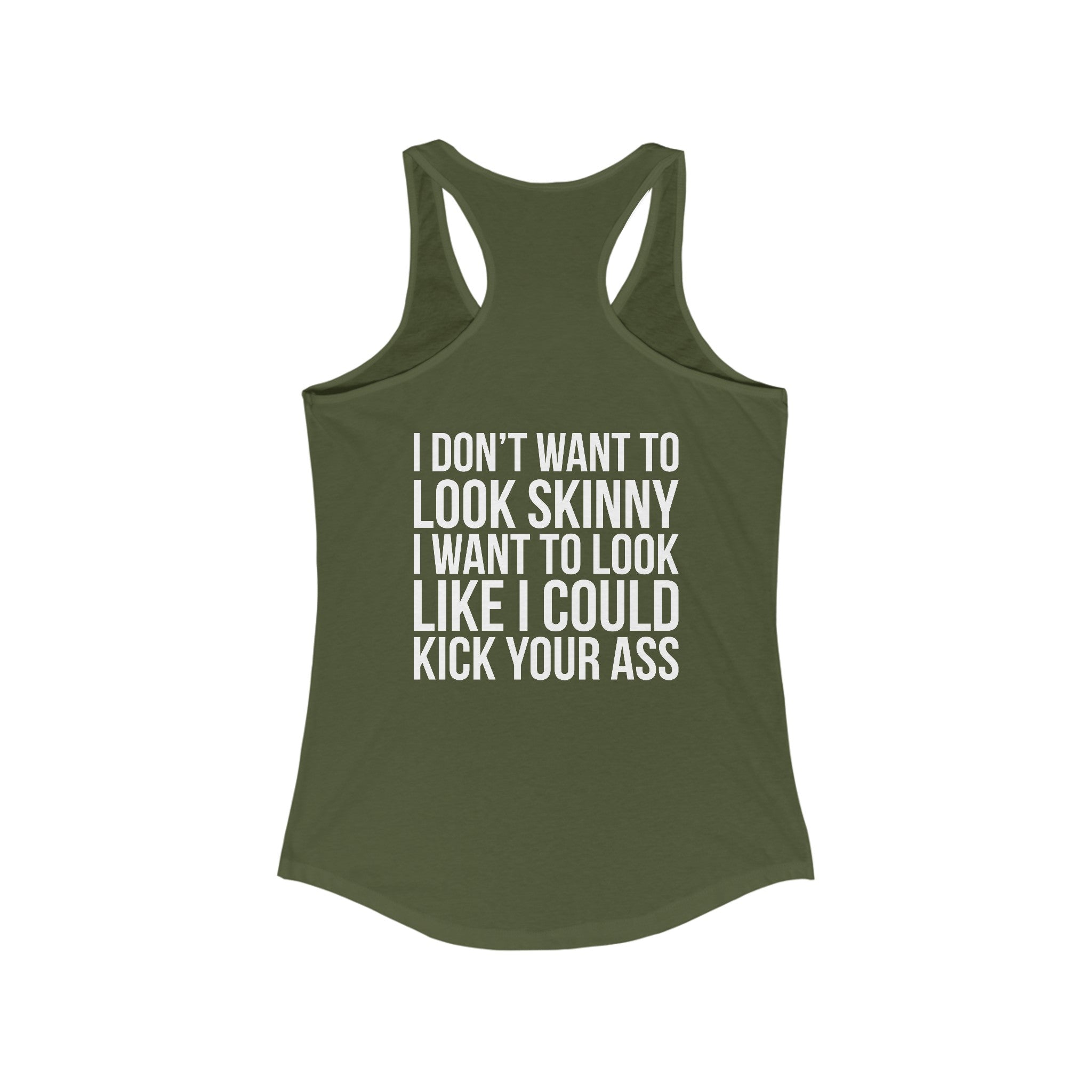 Kick Your Ass - Classic White Logo - Ideal Racerback Tank