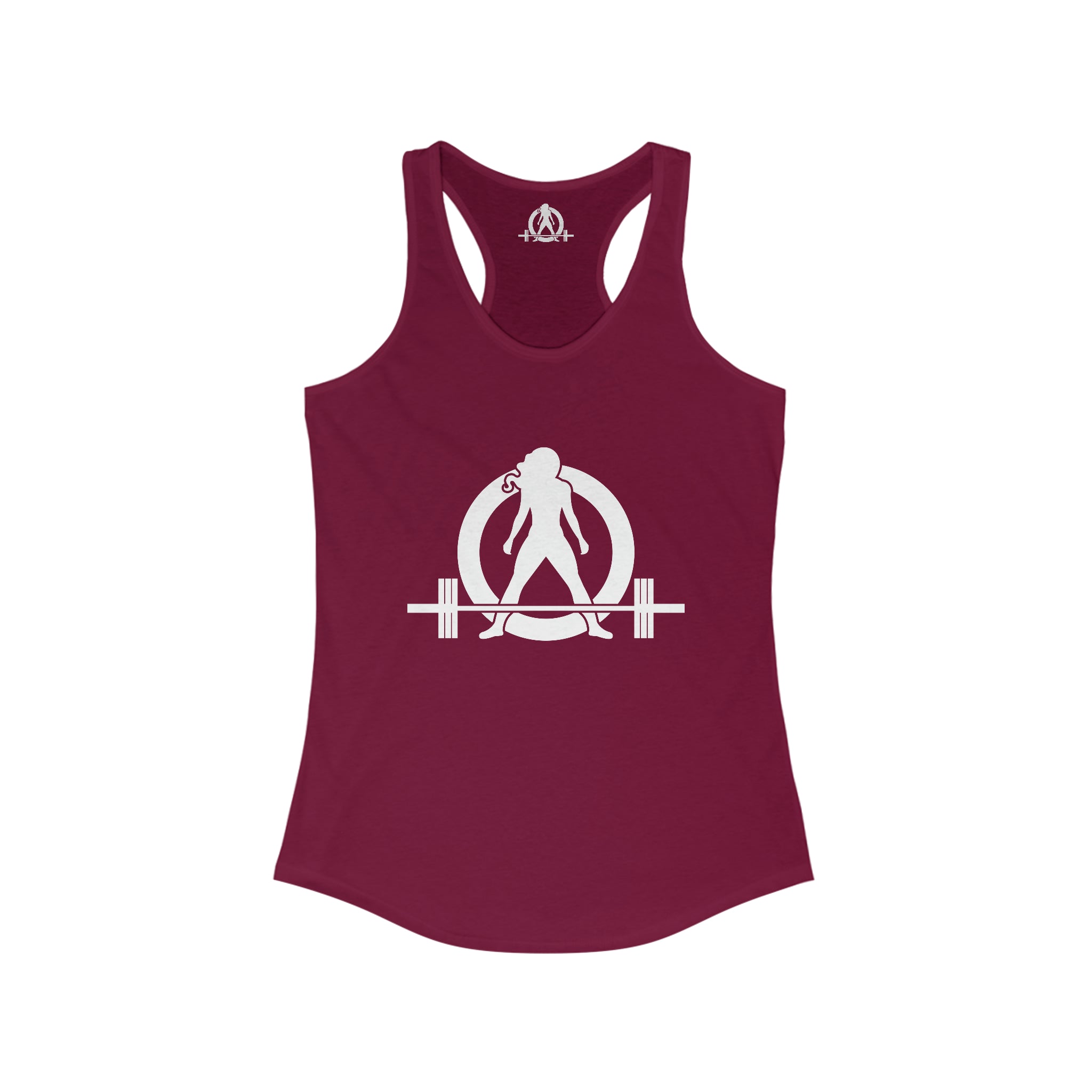 Iron Sharpens Iron - Women's Ideal Racerback Tank - White Font - Print on Front & Back