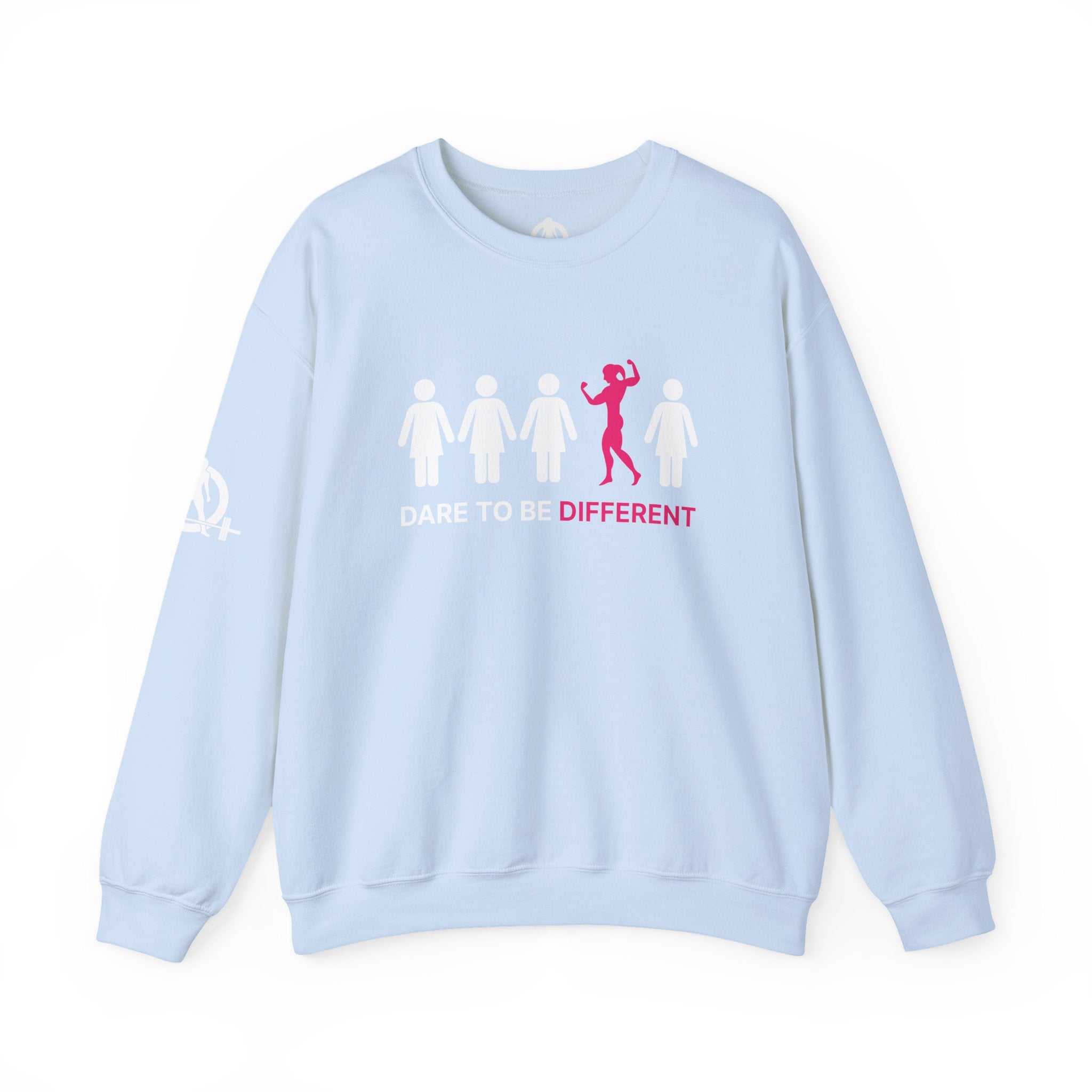 Dare To Be Different - Flex - Unisex Heavy Blend™ Crewneck Sweatshirt - Front  Logo Plain Back