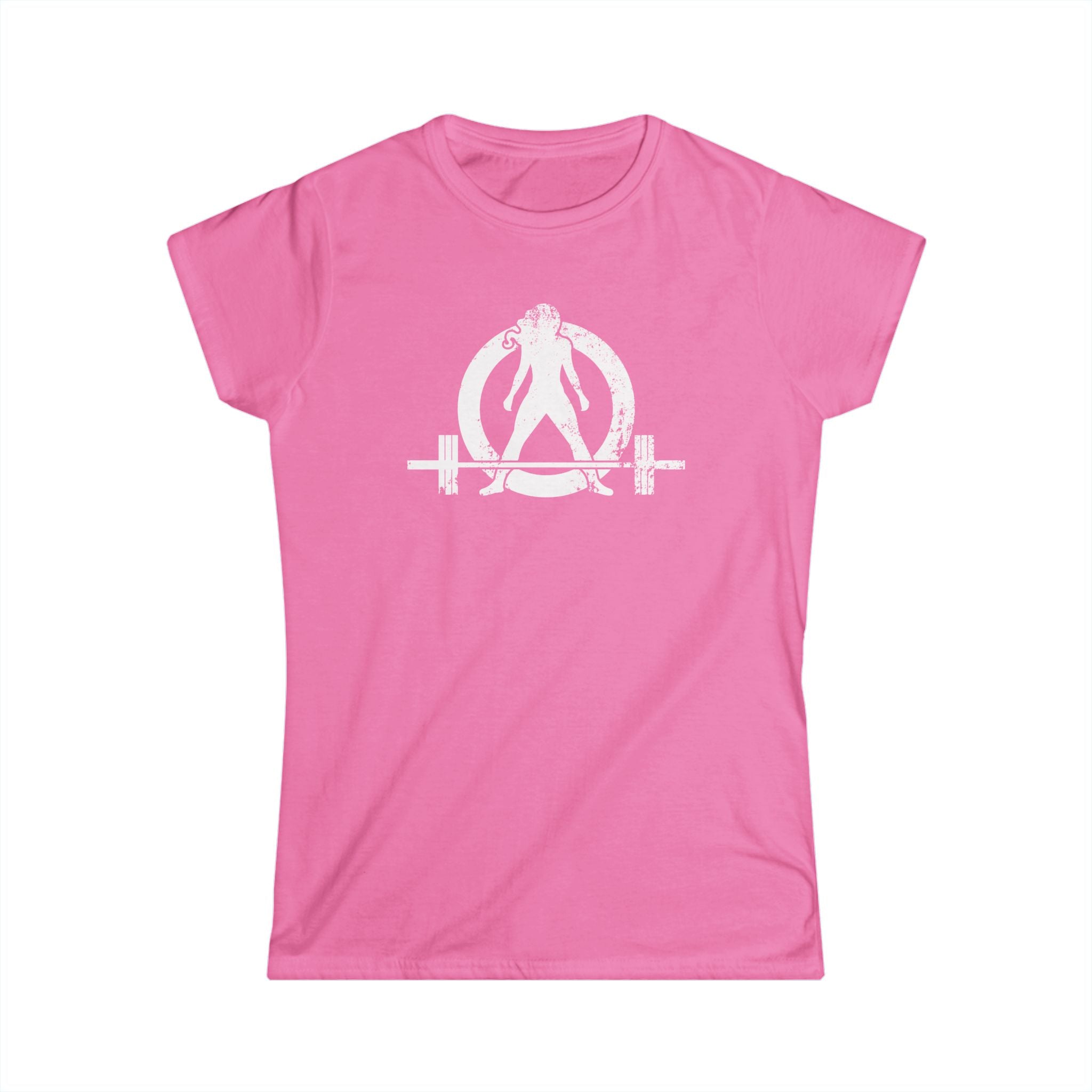 I DON'T WANT TO LOOK SKINNY I WANT TO LOOK LIKE I CAN KICK YOUR ASS - Women's Softstyle Tee - Distressed White Logo
