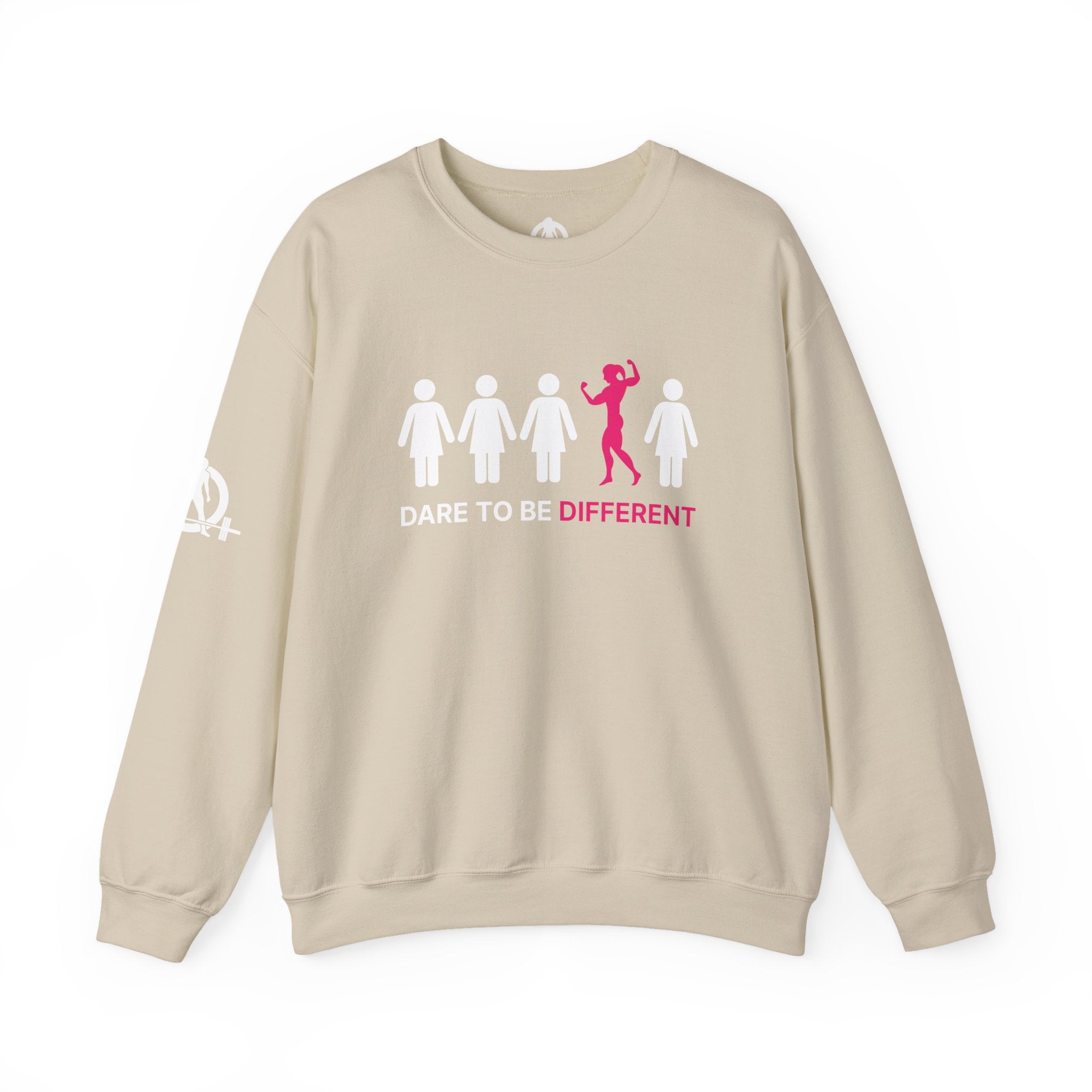 Dare To Be Different - Flex - Unisex Heavy Blend™ Crewneck Sweatshirt - Front  Logo Plain Back