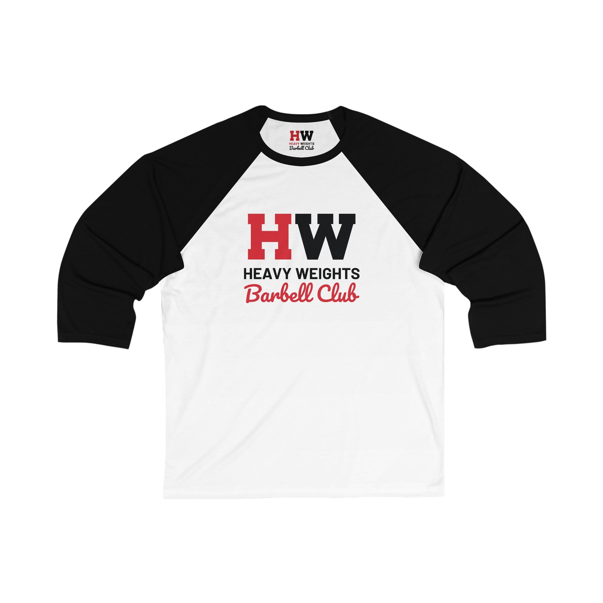 Heavy Weights Barbell Club - 3\4 Sleeve Baseball Tee
