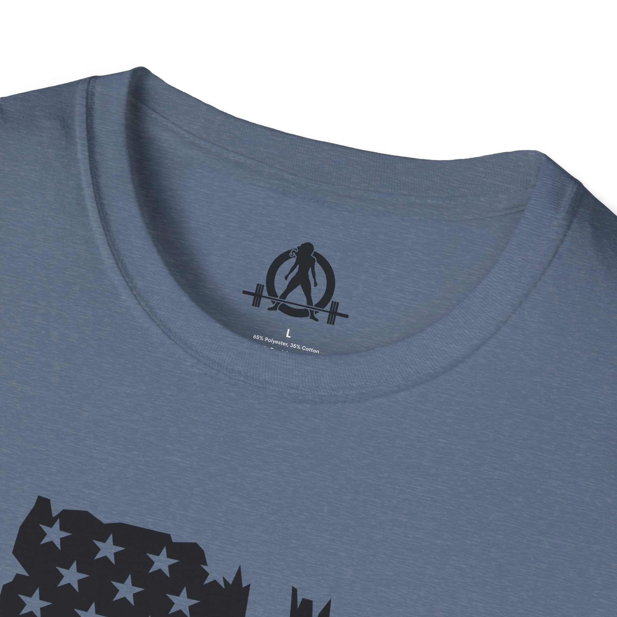 USA Barbell  - Unisex Softstyle T-Shirt - Black Logo - Plain Back