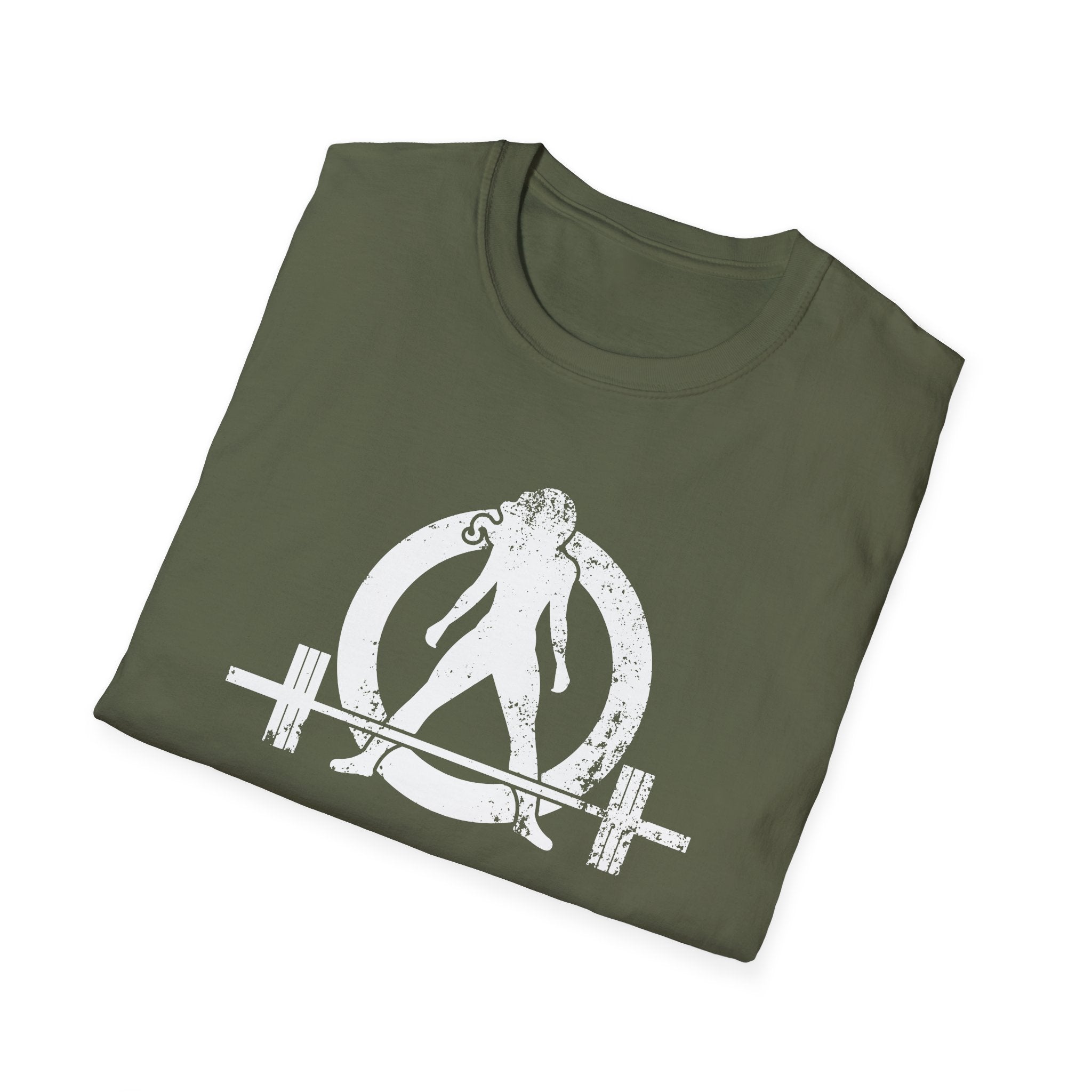 I DON’T WANT TO LOOK SKINNY I WANT TO LOOK LIKE I CAN KICK YOUR ASS  - Unisex Softstyle T-Shirt - Distressed White Logo on Front Plain Back
