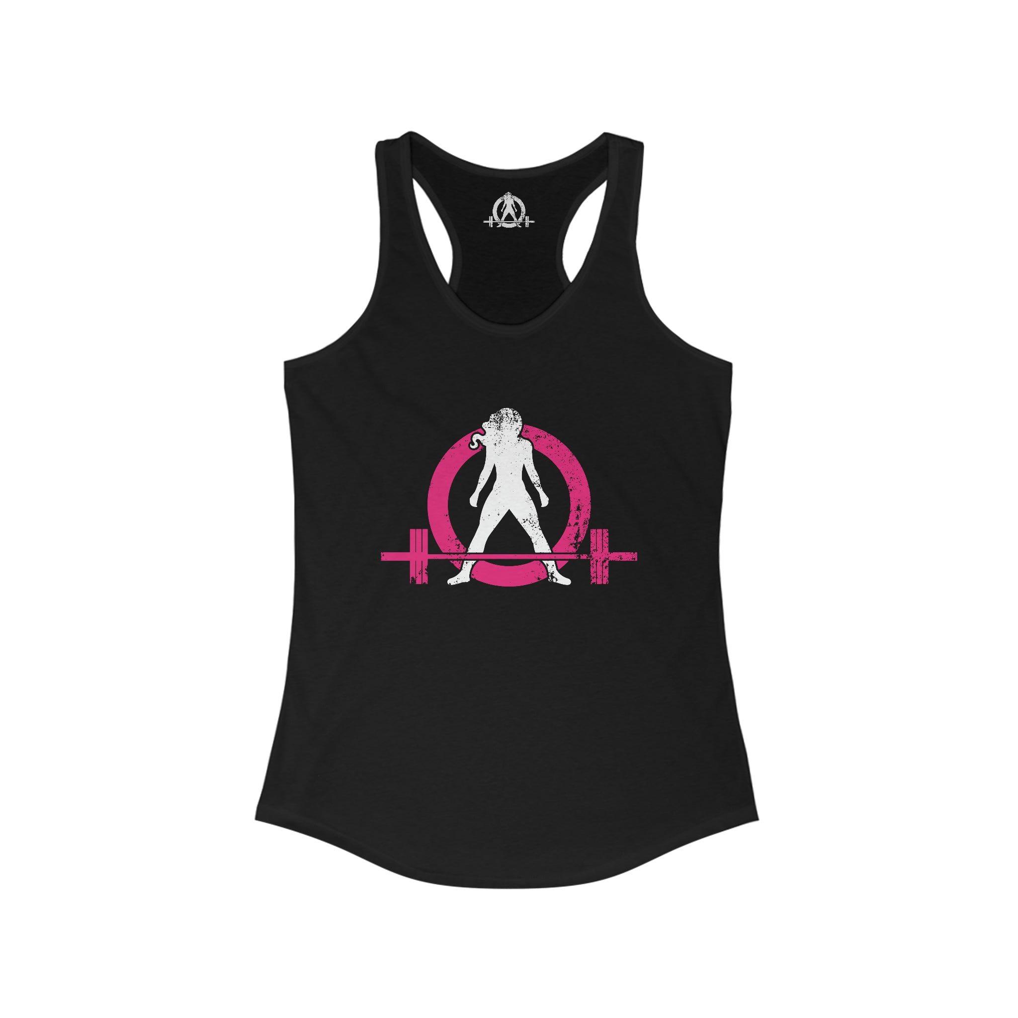 Distressed Women's Ideal Racerback Tank - Color Distressed Logo Front