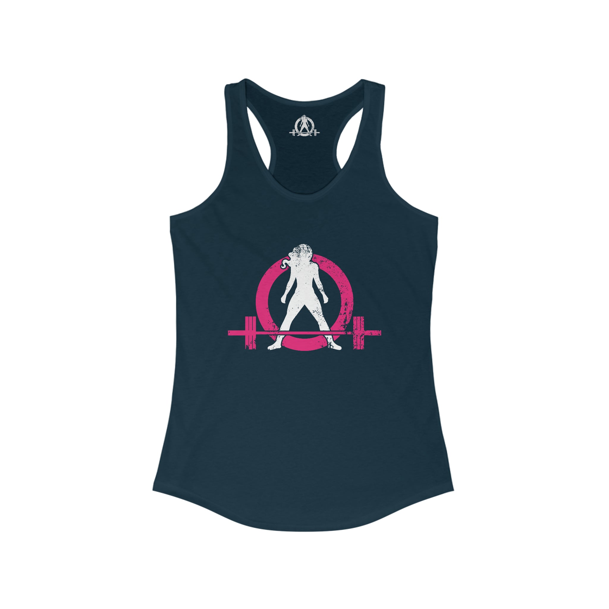 Distressed Women's Ideal Racerback Tank - Color Distressed Logo Front