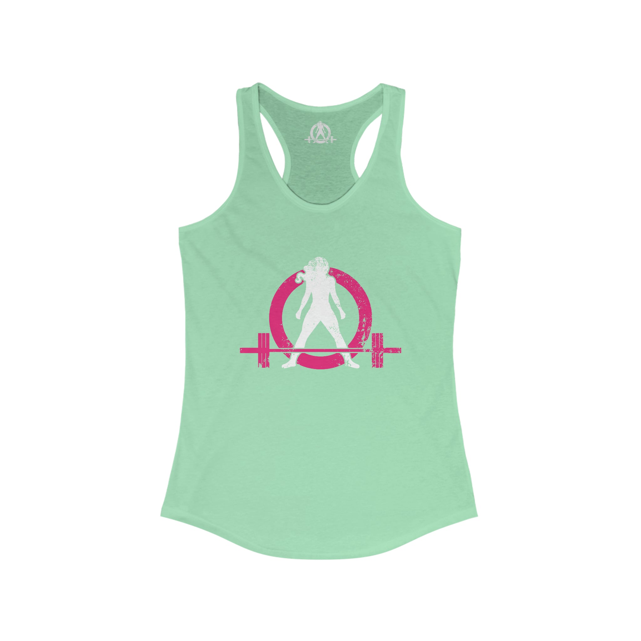 Distressed Women's Ideal Racerback Tank - Color Distressed Logo Front