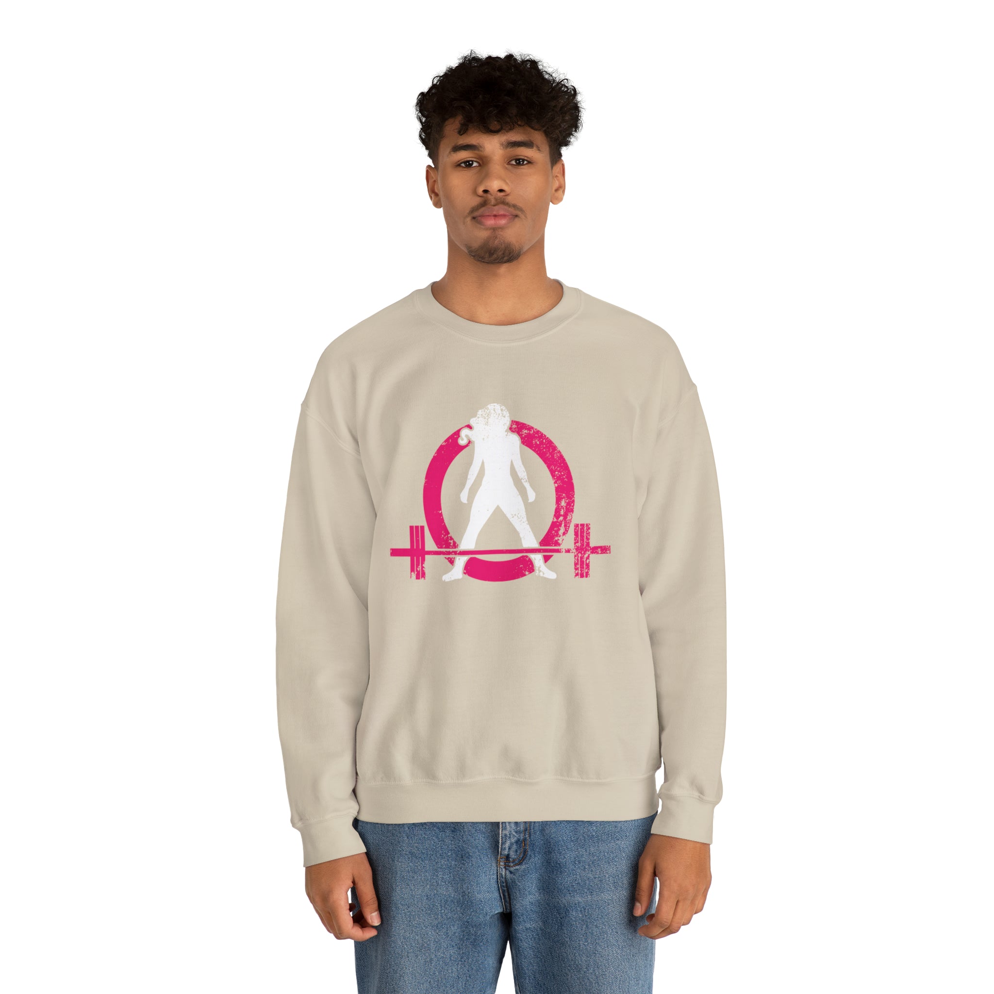 Distressed Logo - Unisex Heavy Blend™ Crewneck Sweatshirt - Inverted Color Logo
