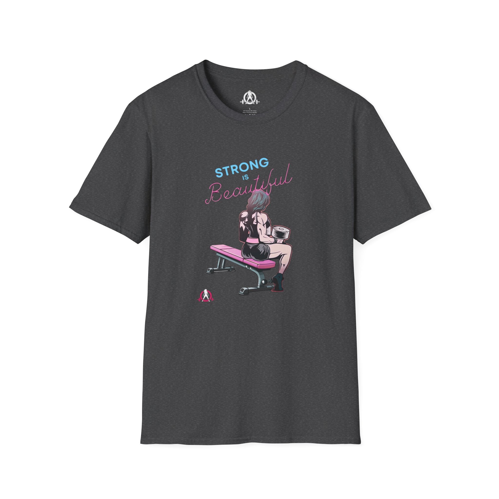 Strong Is Beautiful - Comic - Unisex Softstyle T-Shirt - White Print on Front Plain Back