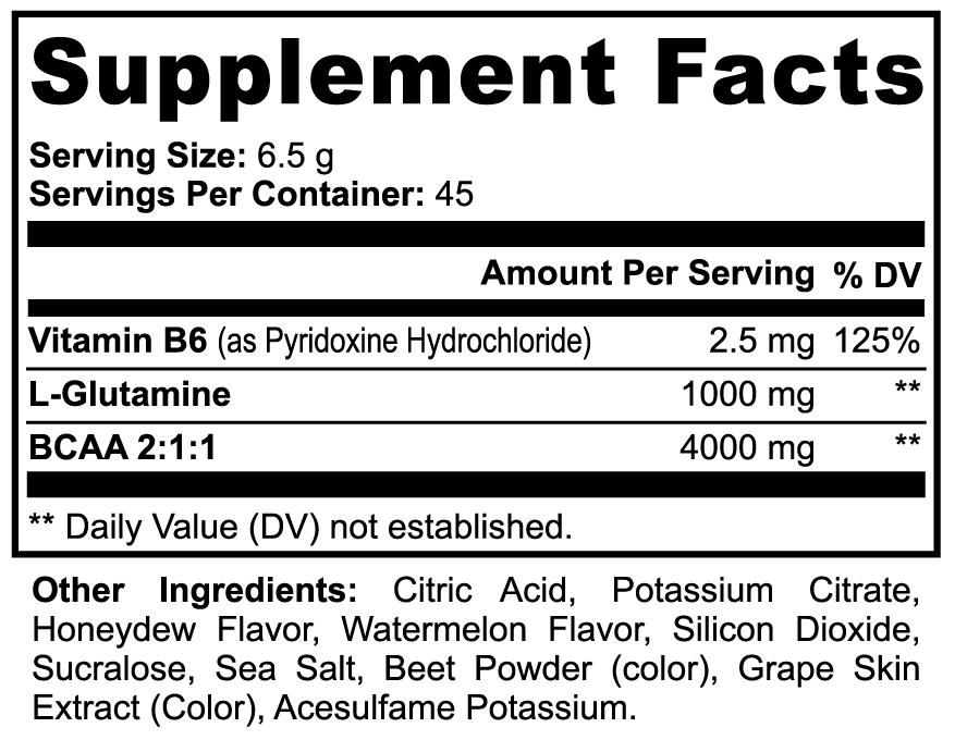 BCAA Post Workout Powder (Honeydew/Watermelon) - 454 grams