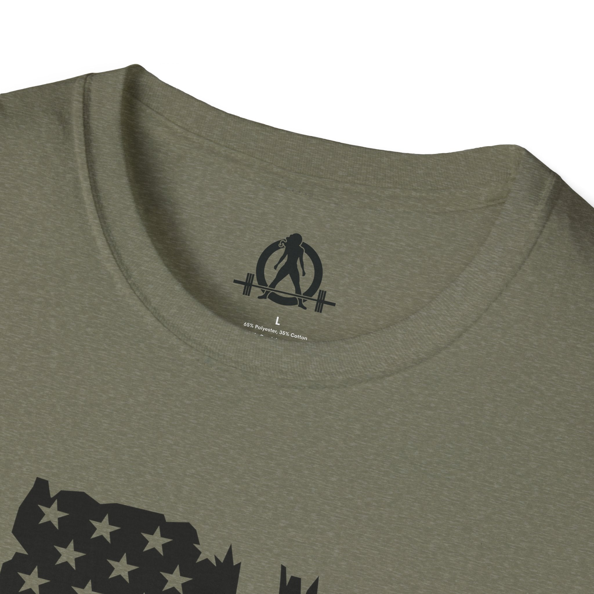 USA Barbell  - Unisex Softstyle T-Shirt - Black Logo - Plain Back