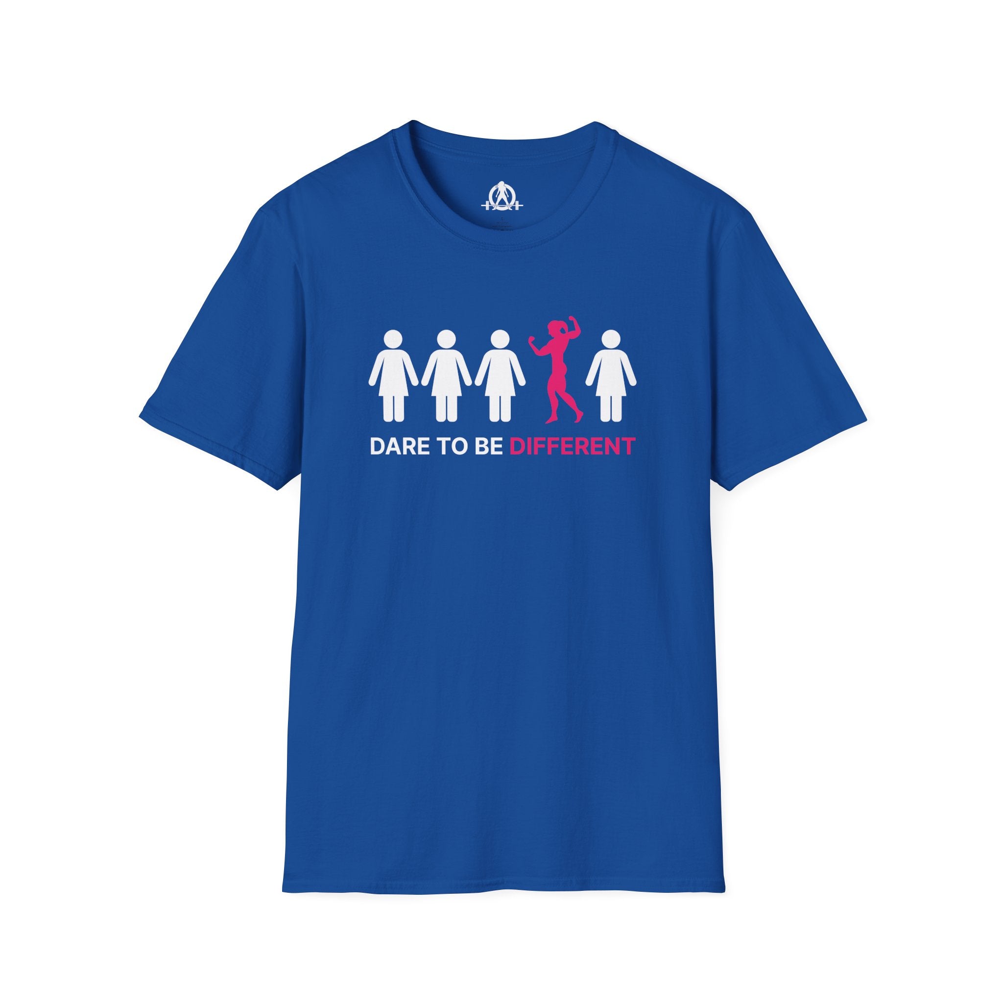 Dare To Be Different - Flex - Unisex Softstyle T-Shirt - Logo Front Plain Back