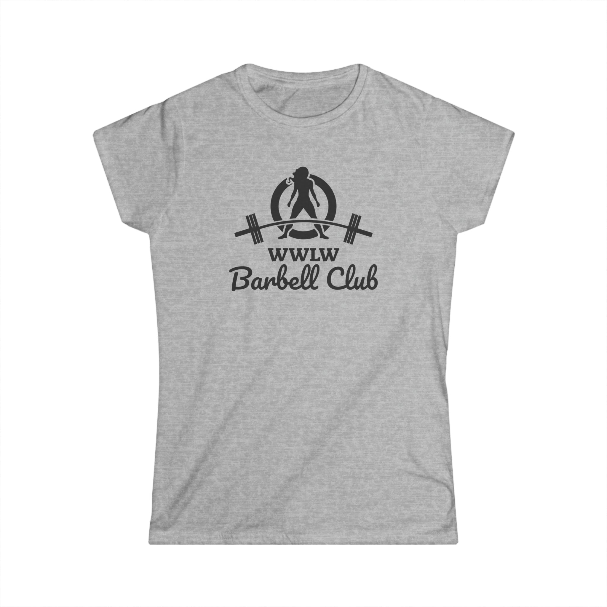 Barbell Club - Women's Softstyle Tee - Black Logo - Plain Back
