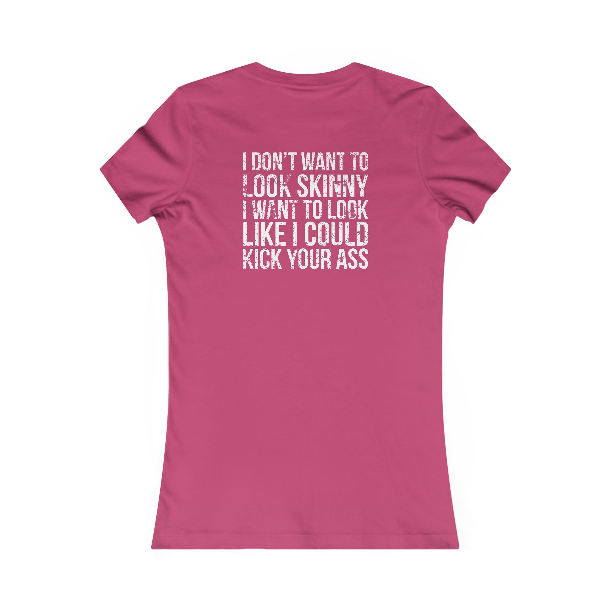 Kick Your Ass – Women’s Favorite Tee (White Distressed Logo)