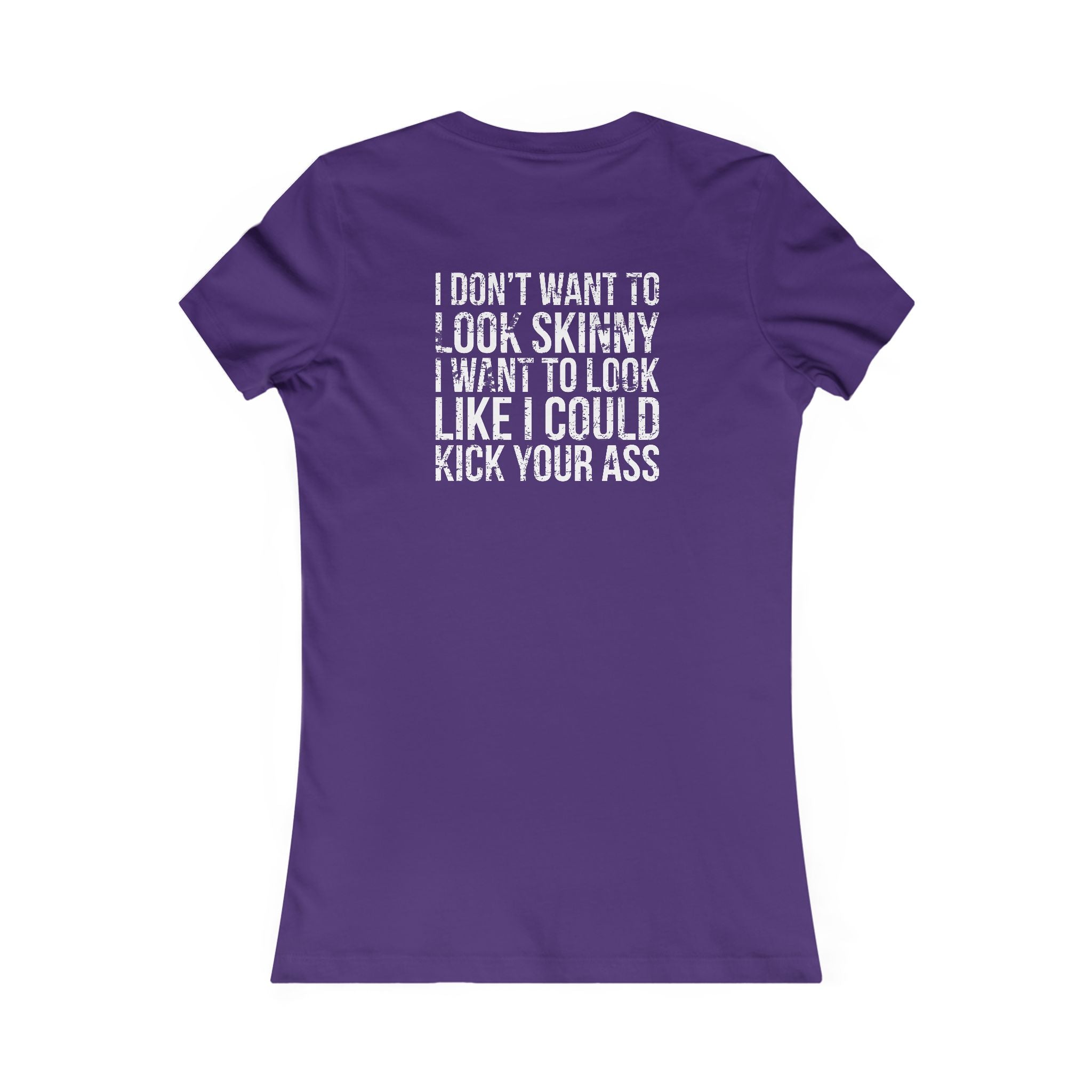 Kick Your Ass – Women’s Favorite Tee (White Distressed Logo)