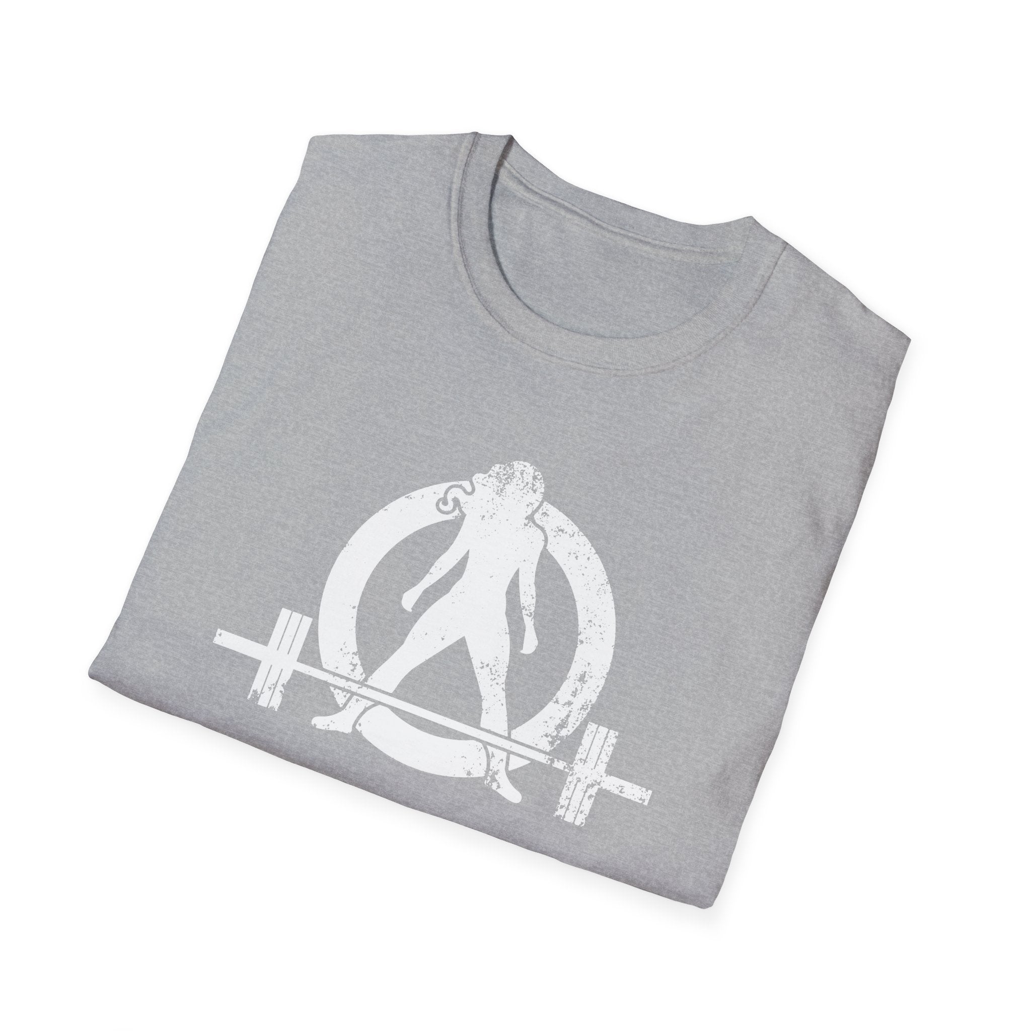 I DON’T WANT TO LOOK SKINNY I WANT TO LOOK LIKE I CAN KICK YOUR ASS  - Unisex Softstyle T-Shirt - Distressed White Logo on Front Plain Back