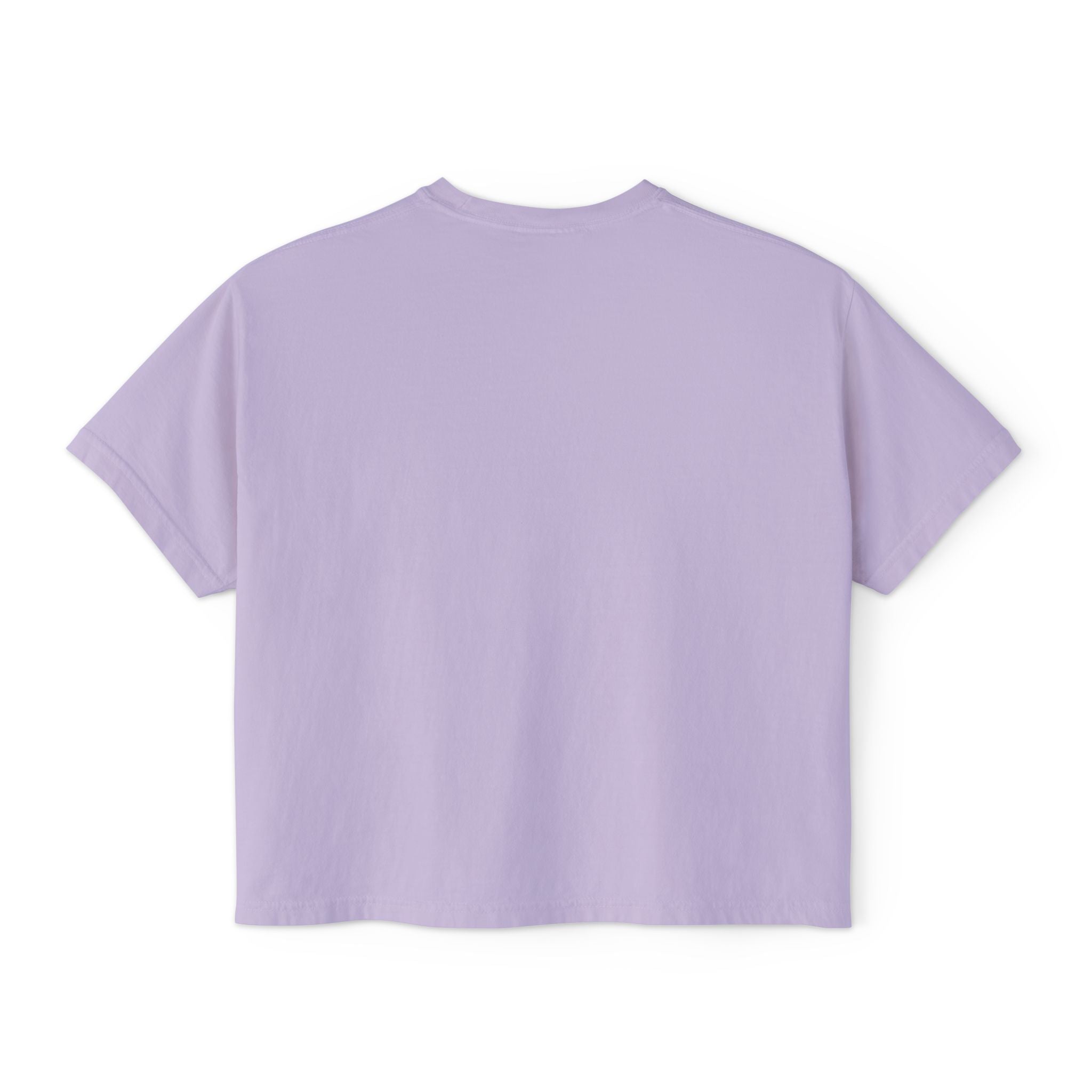 Women's Boxy Tee - Black Distressed Logo Front Plain Back