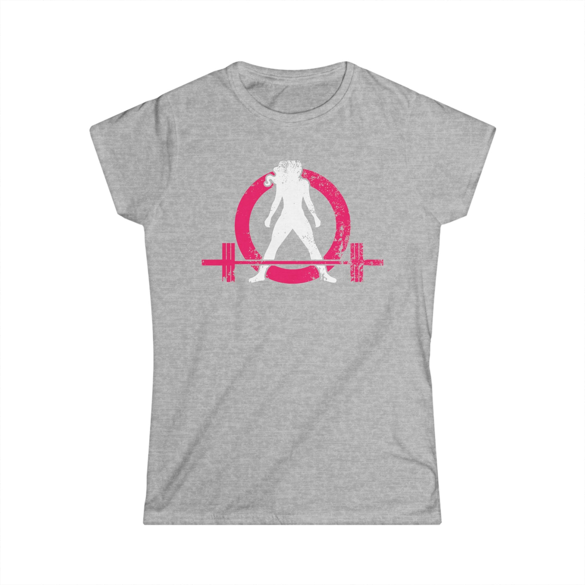 Coffee & A Barbell - Women's Softstyle Tee - Distressed Color Logo