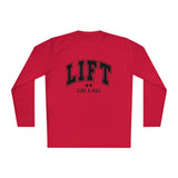 Lift Like A Girl - Unisex Lightweight Long Sleeve Tee - Black Logo Plain Back