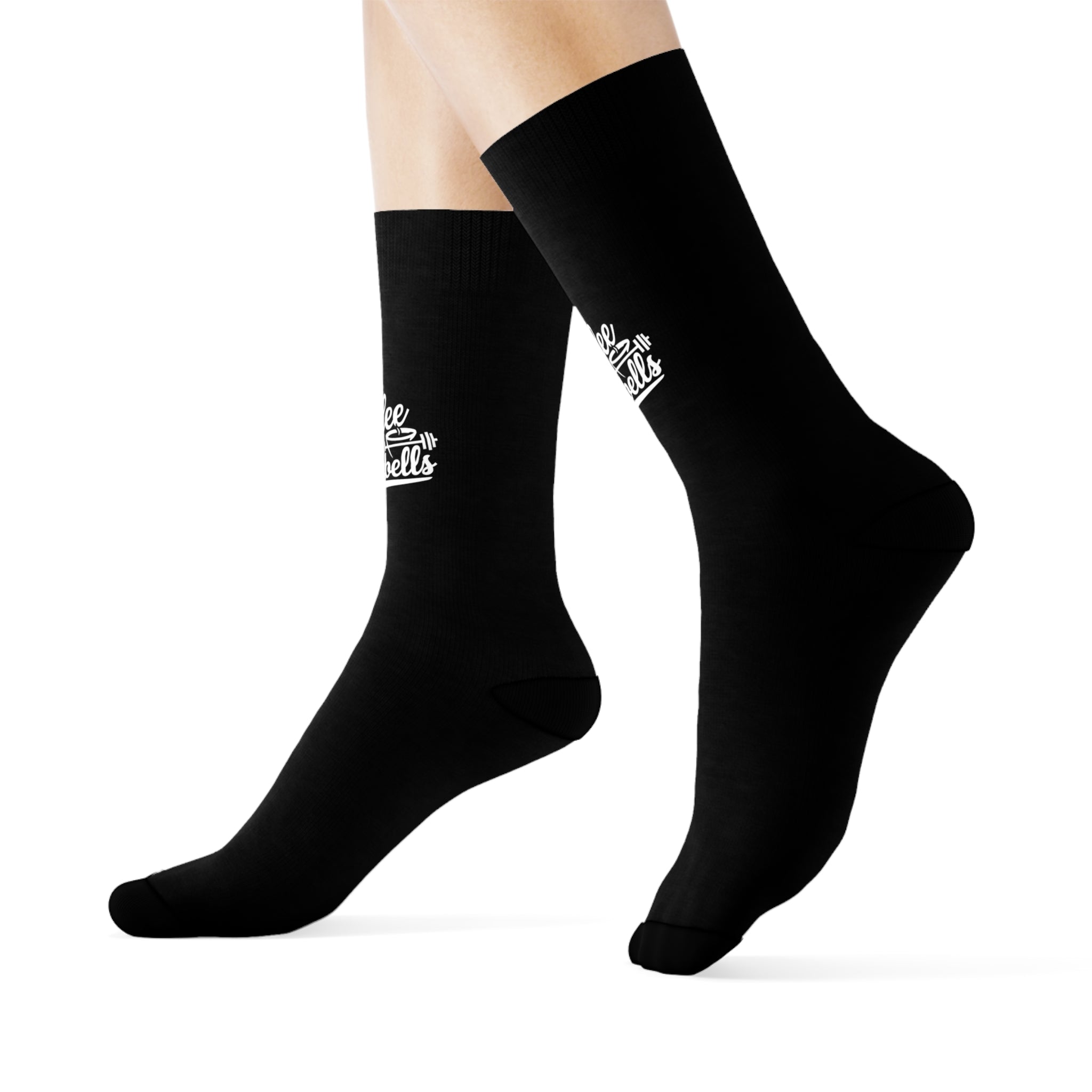 Coffee & Barbells - Socks - Black with White Logo