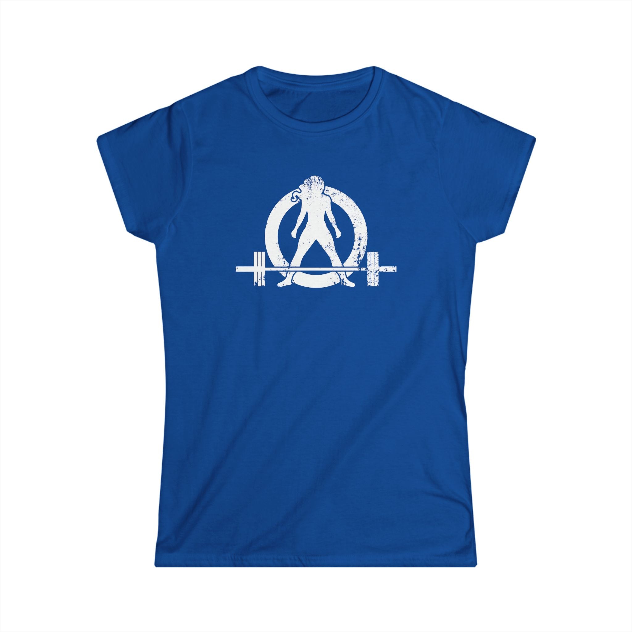 I DON'T WANT TO LOOK SKINNY I WANT TO LOOK LIKE I CAN KICK YOUR ASS - Women's Softstyle Tee - Distressed White Logo