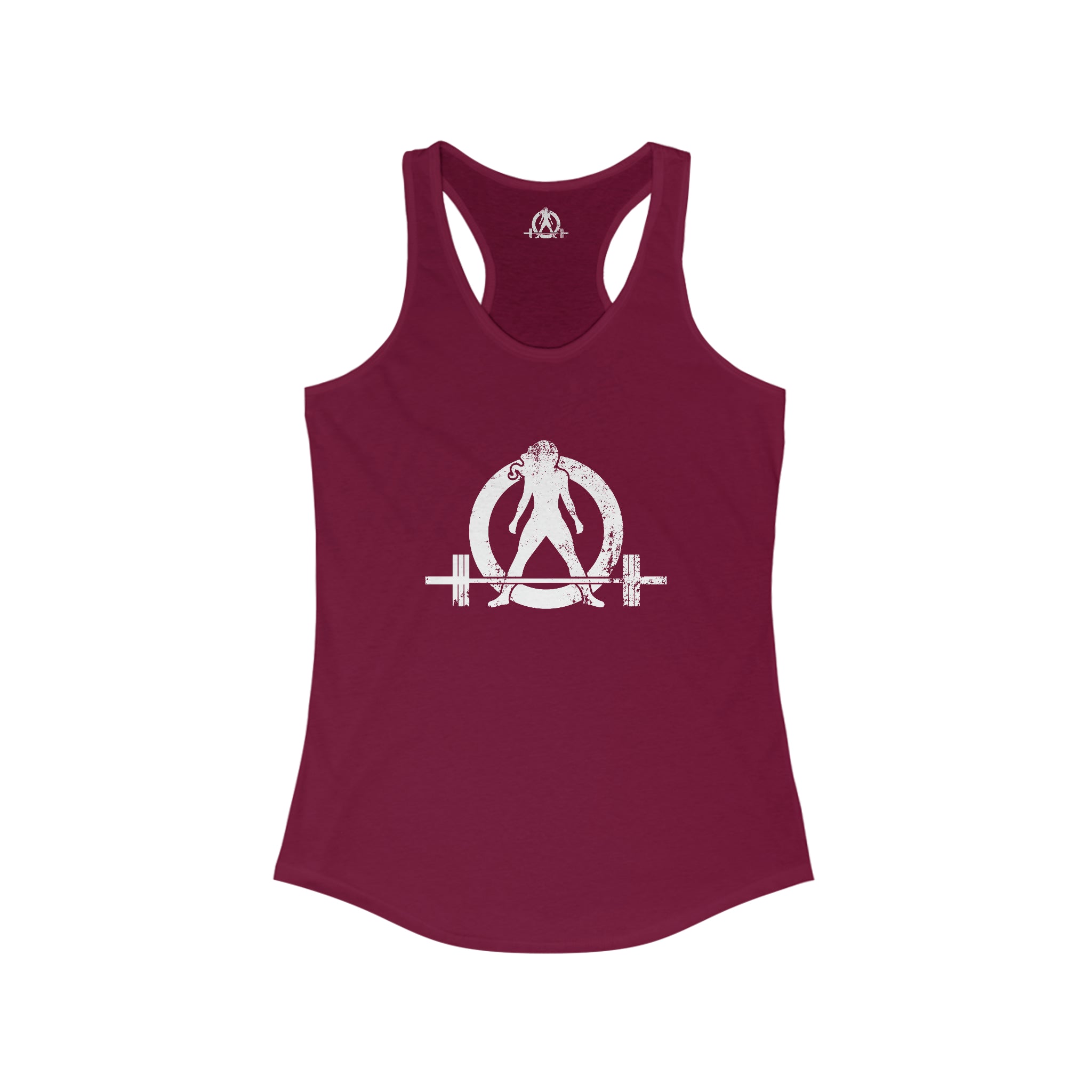 I Could Deadlift You - Women's Ideal Racerback Tank - White Logo + Back
