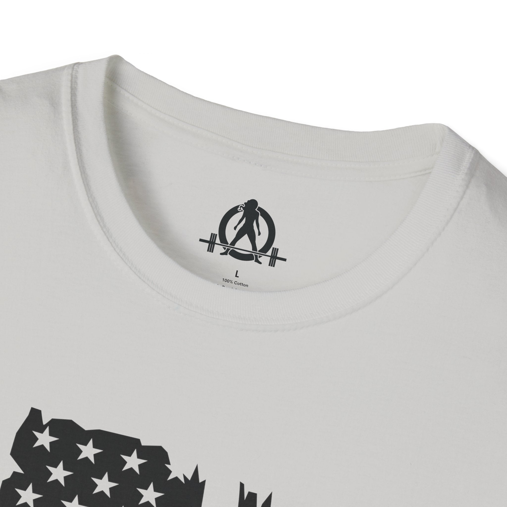 USA Barbell  - Unisex Softstyle T-Shirt - Black Logo - Plain Back