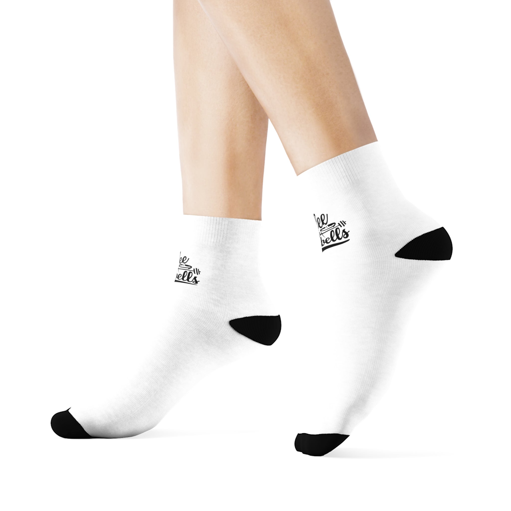 Coffee & Barbells - Socks - White with Black Logo