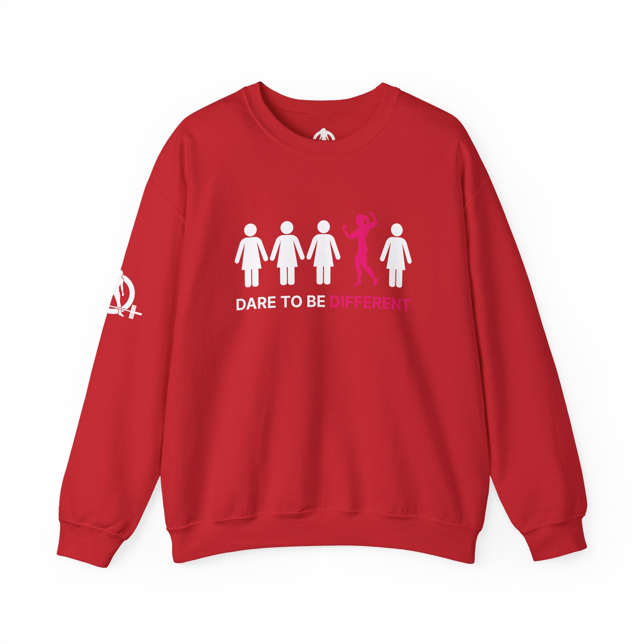 Dare To Be Different - Flex - Unisex Heavy Blend™ Crewneck Sweatshirt - Front  Logo Plain Back