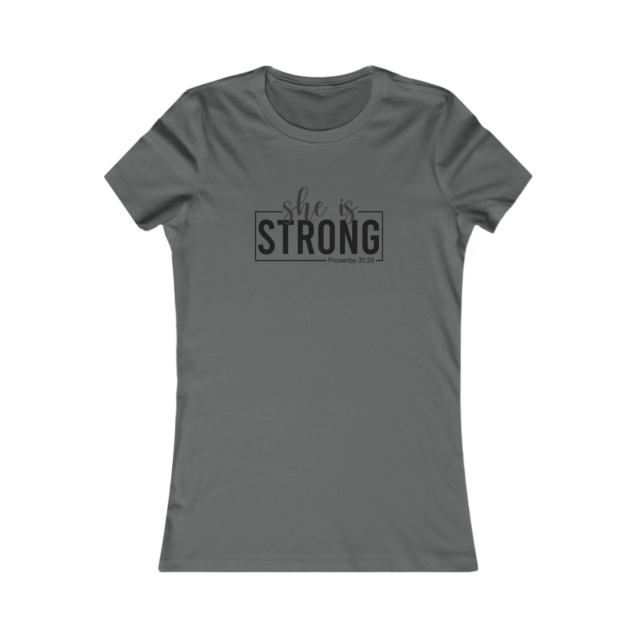 She is STRONG - Women's Favorite Tee - Black Logo - Plain Back