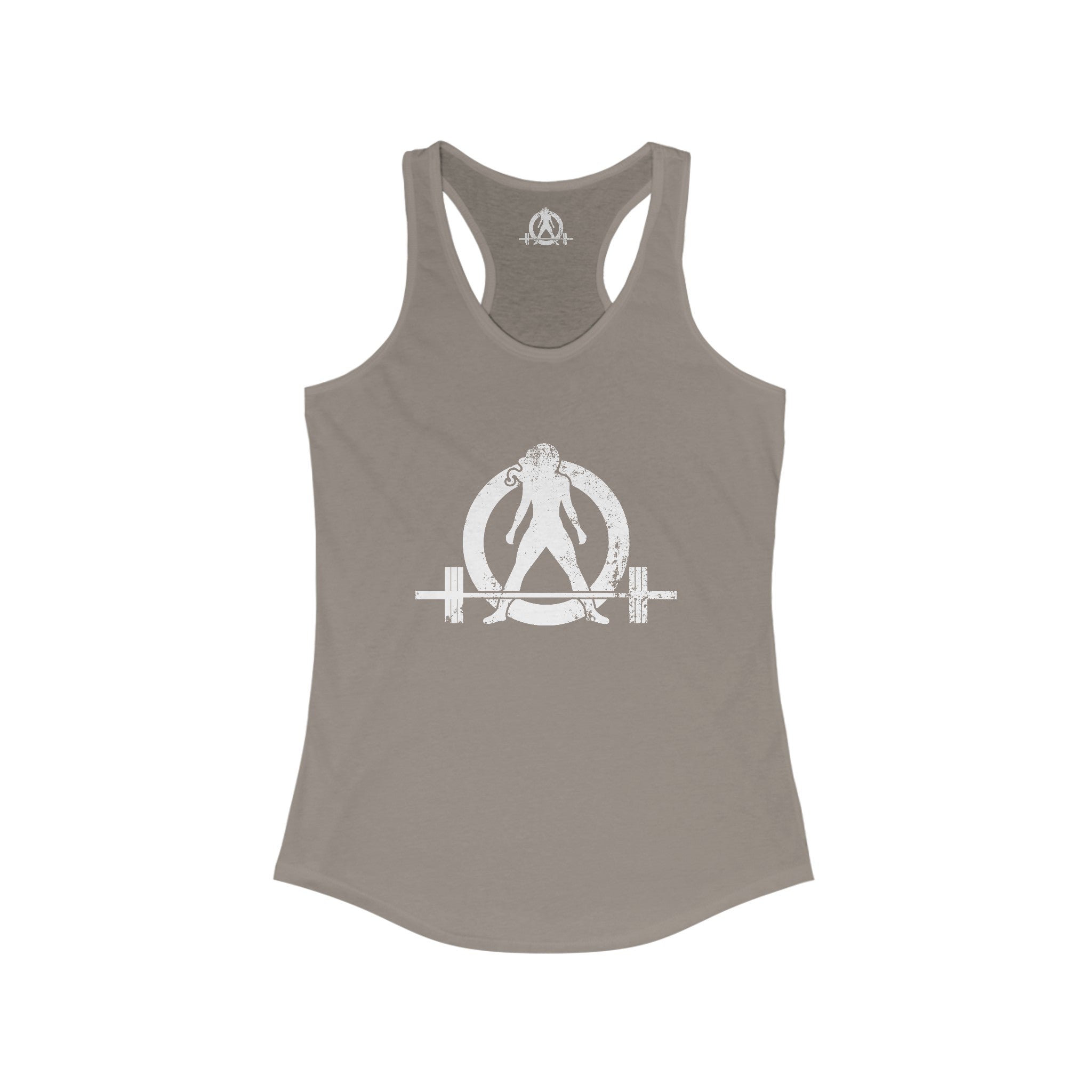 Distressed White Logo - Racer Back Tank Top - Women's Ideal Racerback Tank (BEST SELLER)