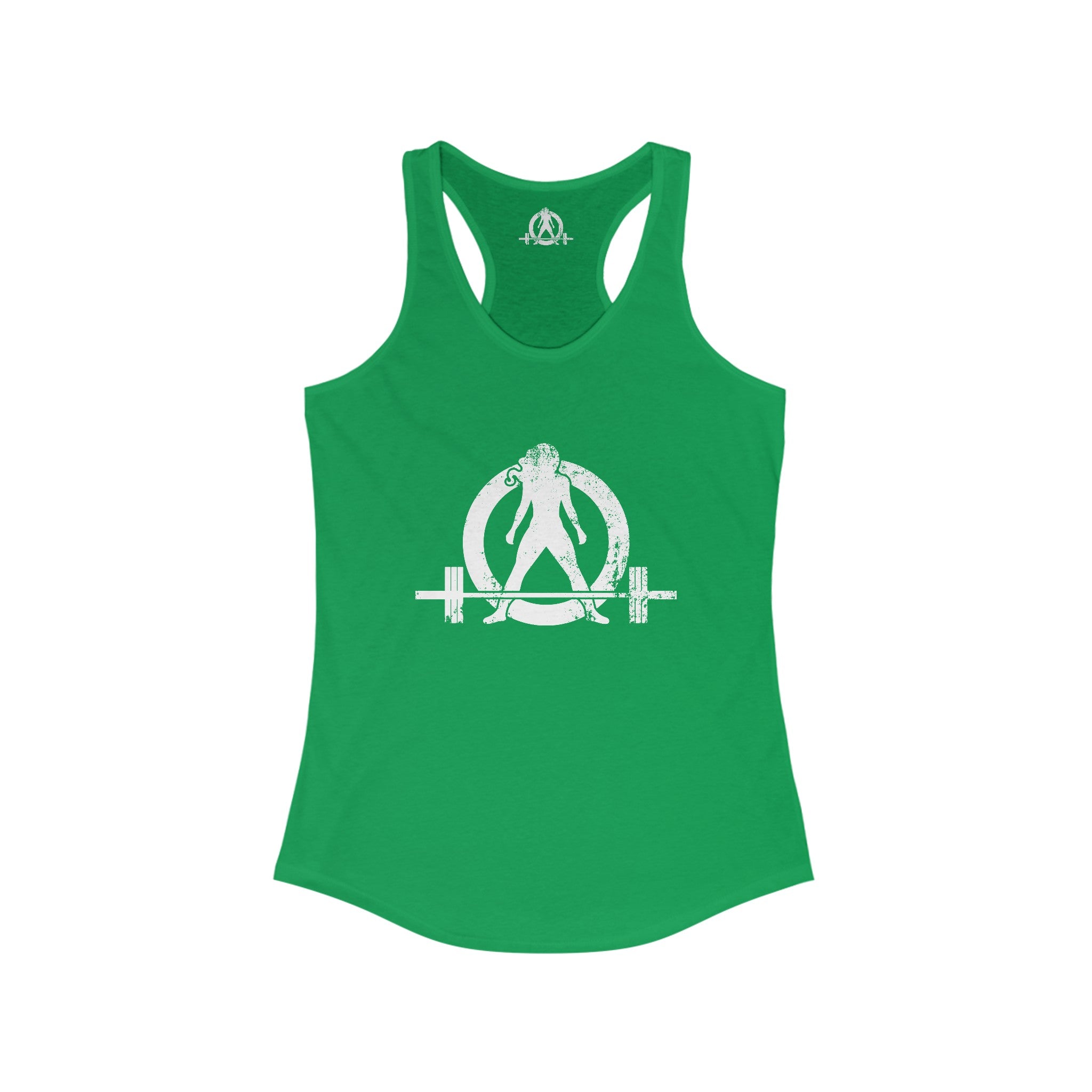 Distressed White Logo - Racer Back Tank Top - Women's Ideal Racerback Tank (BEST SELLER)