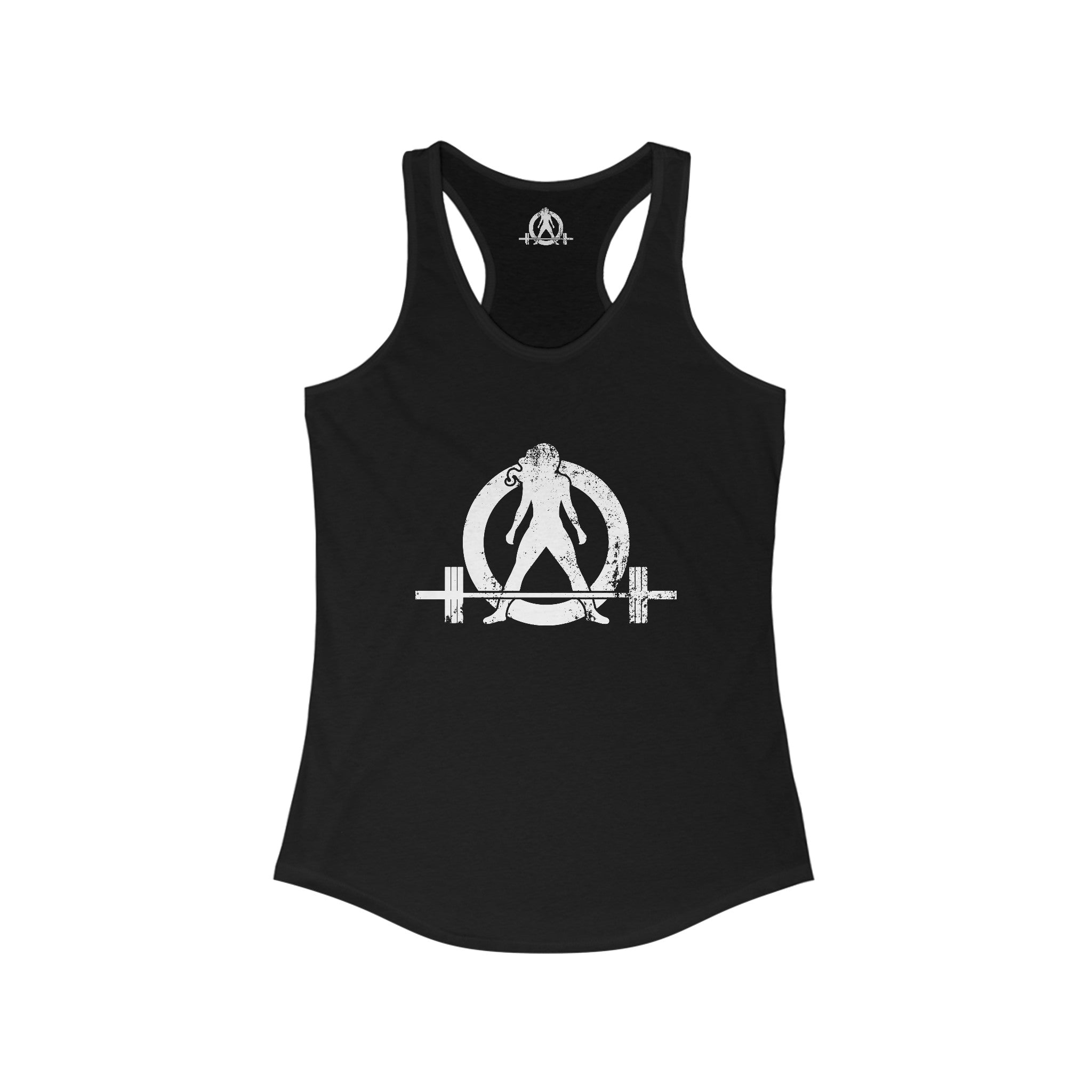 Distressed White Logo - Racer Back Tank Top - Women's Ideal Racerback Tank (BEST SELLER)