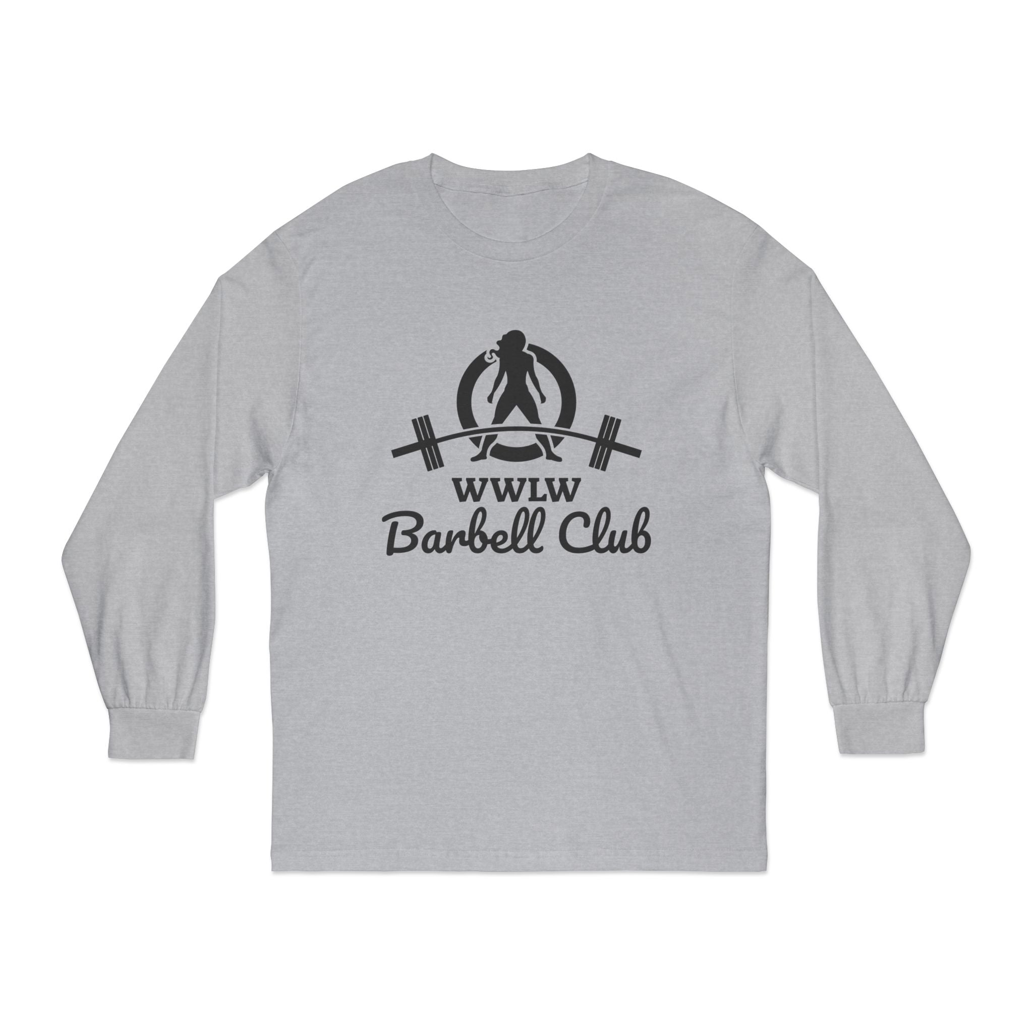 WWLW Barbell Club - Unisex Long Sleeve T-Shirt - Black Logo