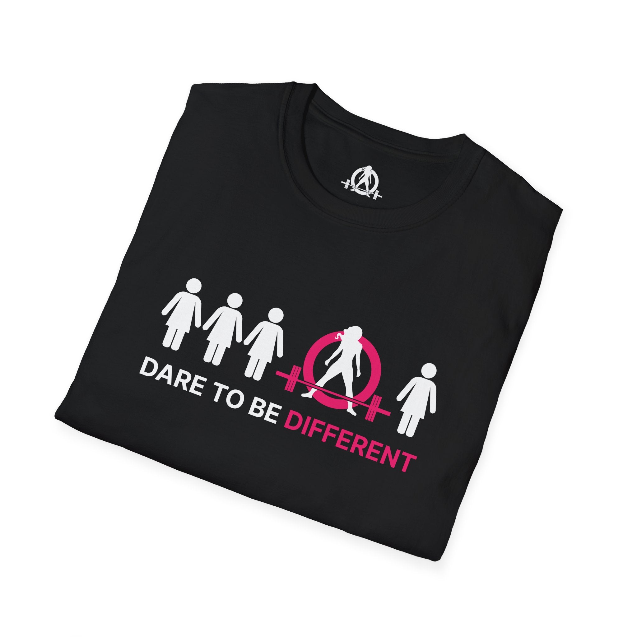 Dare To Be Different - Deadlift - Unisex Softstyle T-Shirt - Front Logo Plain Back