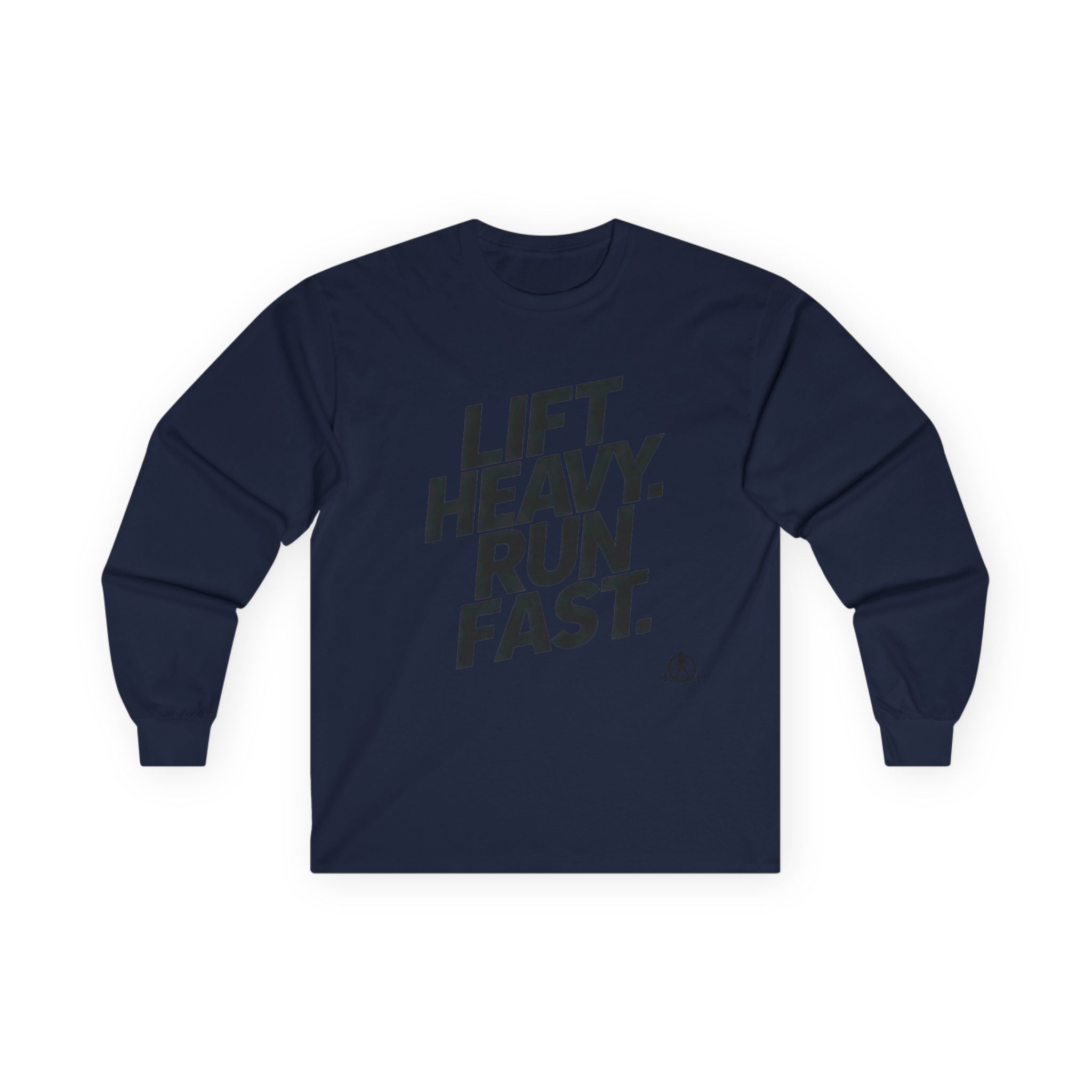 Lift Heavy Run Fast - Ultra Cotton Long Sleeve Tee - Black Logo Front