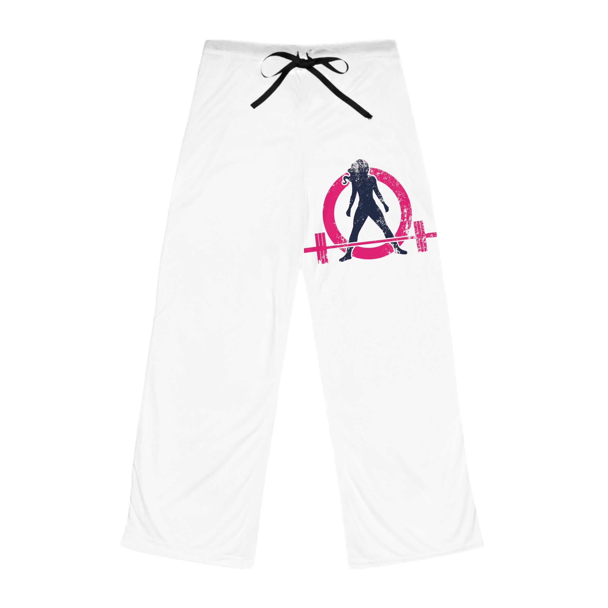 Women's Pajama Pants (AOP) - White - Distressed Color Logo