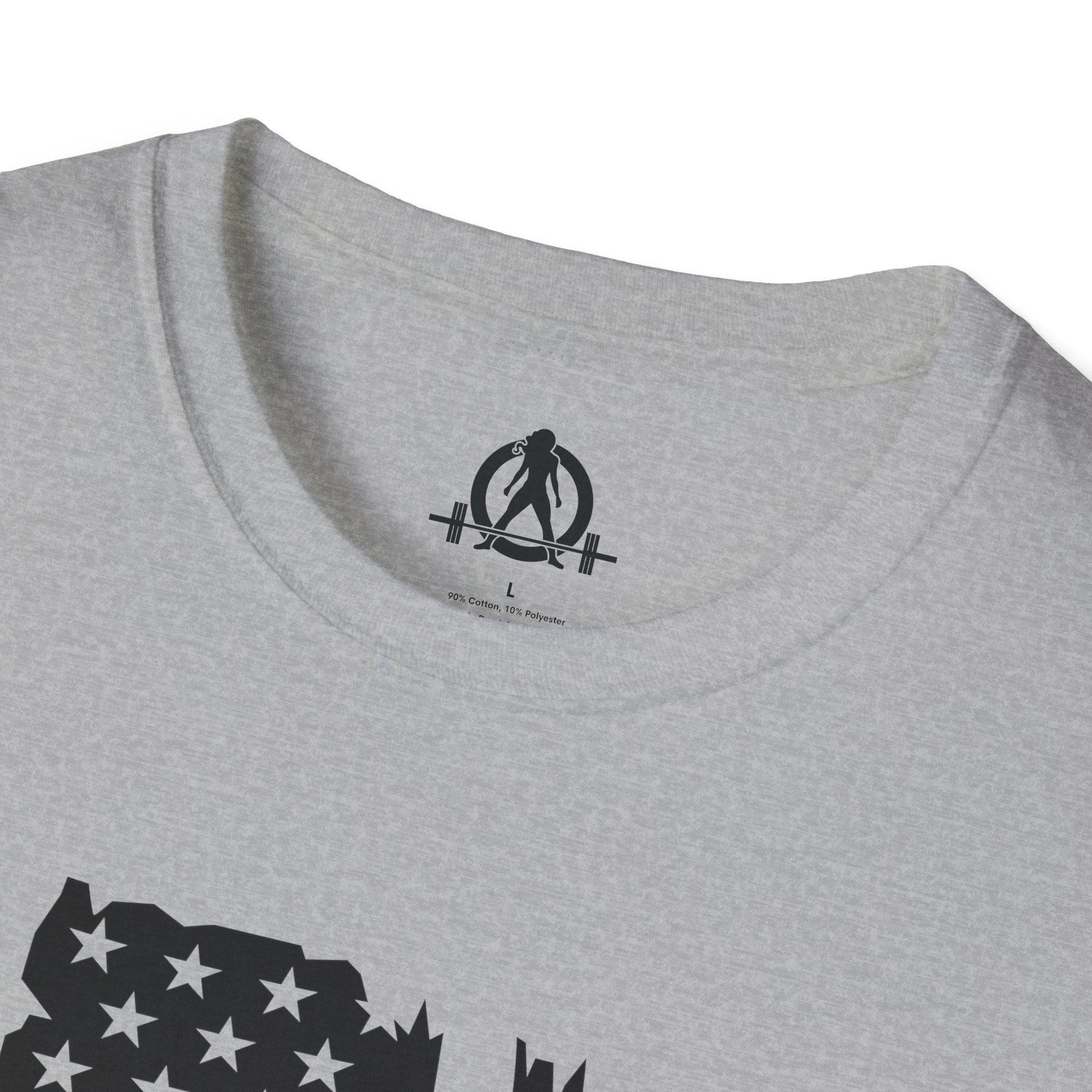 USA Barbell  - Unisex Softstyle T-Shirt - Black Logo - Plain Back